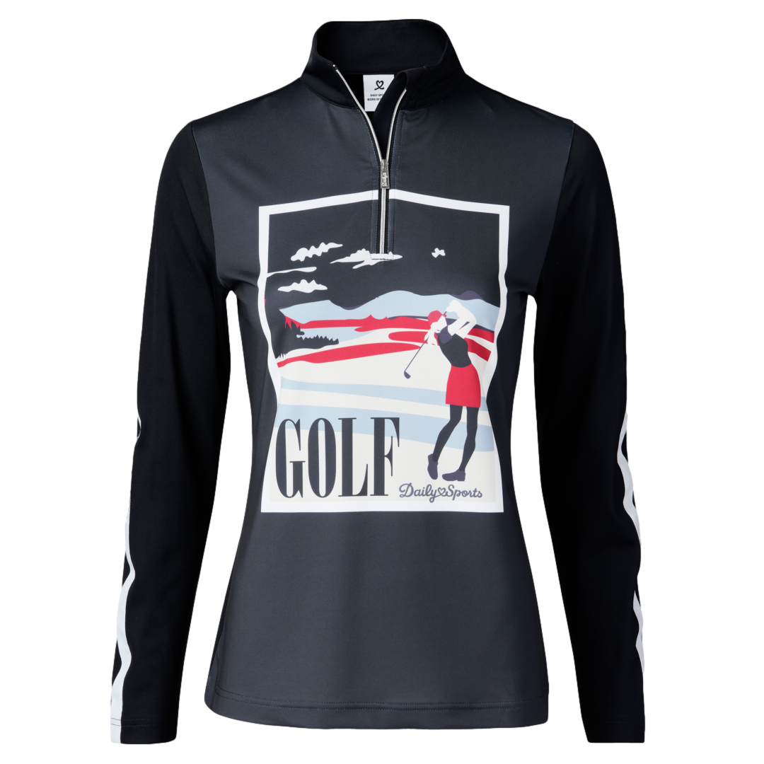 Sportif Dot Collection: Britt Long Sleeve Quarter Zip Pull Over