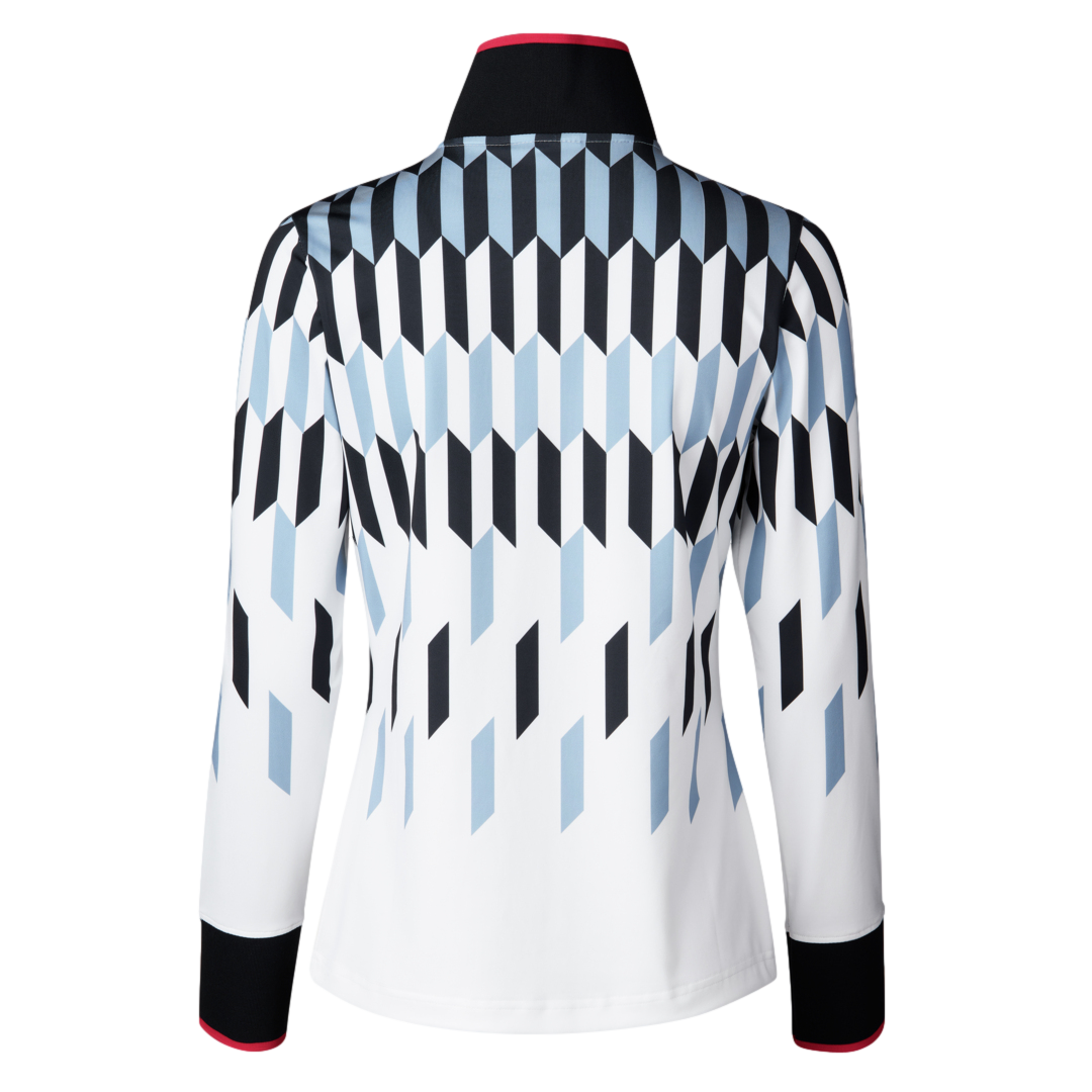 Sportif Dot Collection: Britney Geo Print Long Sleeve Quarter Zip