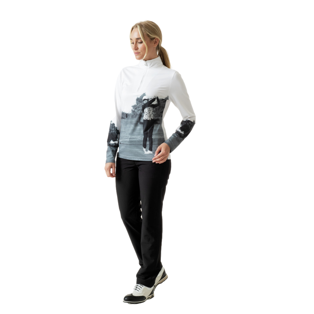 Irregular Check Collection: Mimmie Long Sleeve Golf Quarter Zip