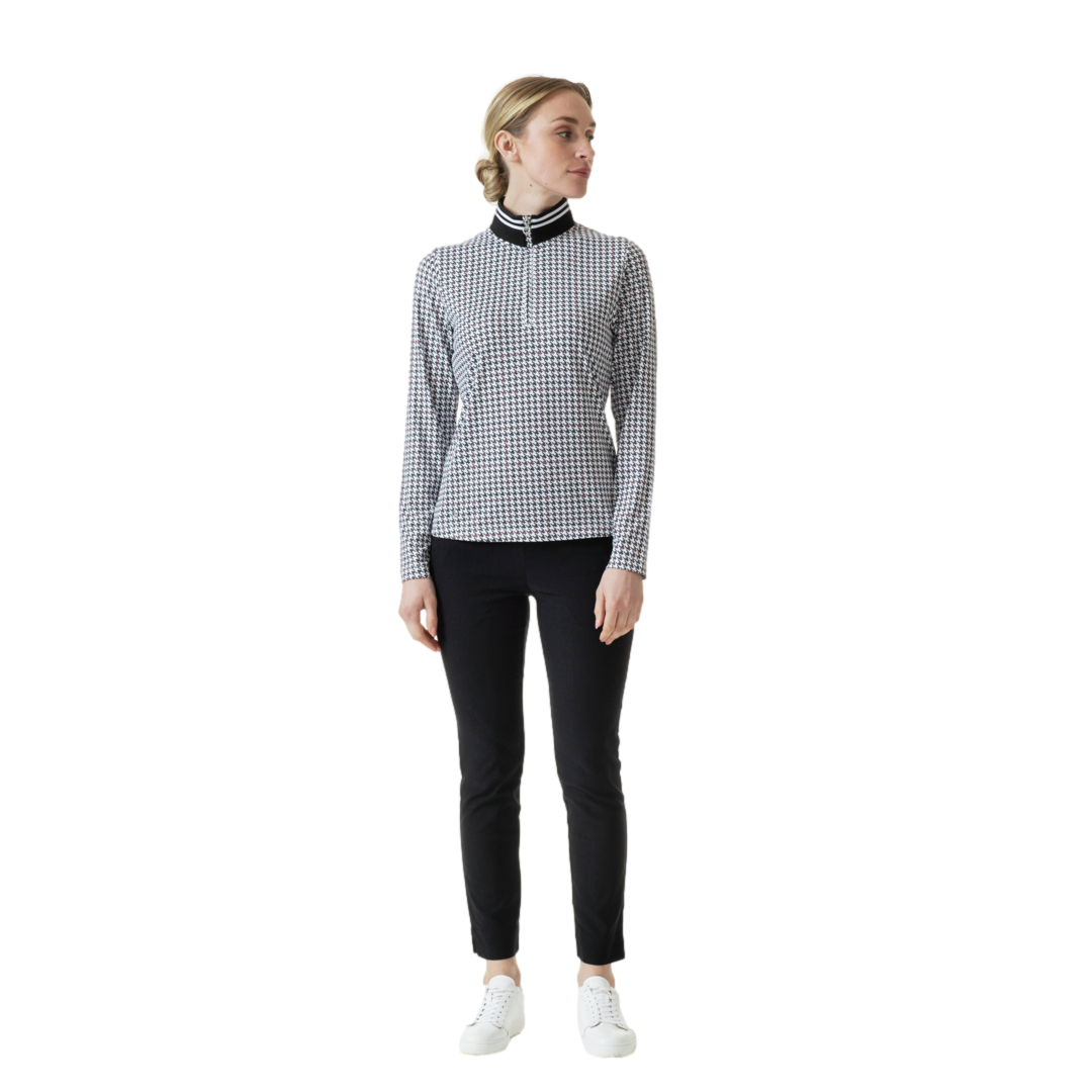 Irregular Check Collection: Fay Houndstooth Quarter Zip Pull Over