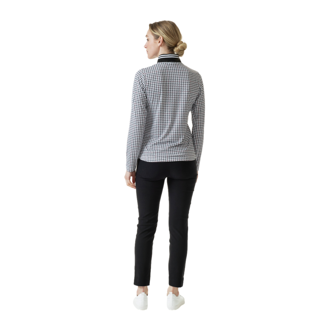 Irregular Check Collection: Fay Houndstooth Quarter Zip Pull Over