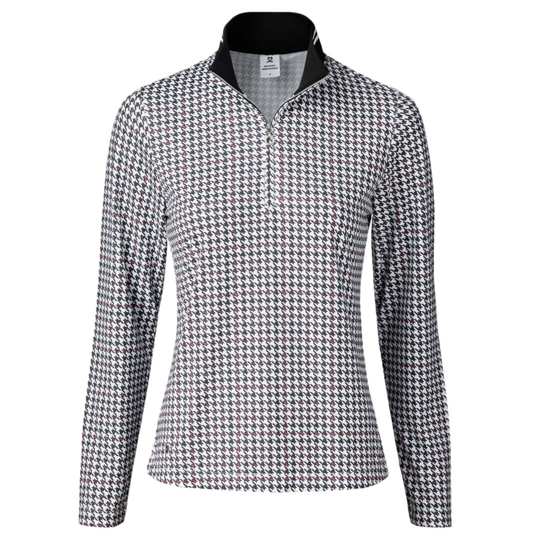Irregular Check Collection: Fay Houndstooth Quarter Zip Pull Over