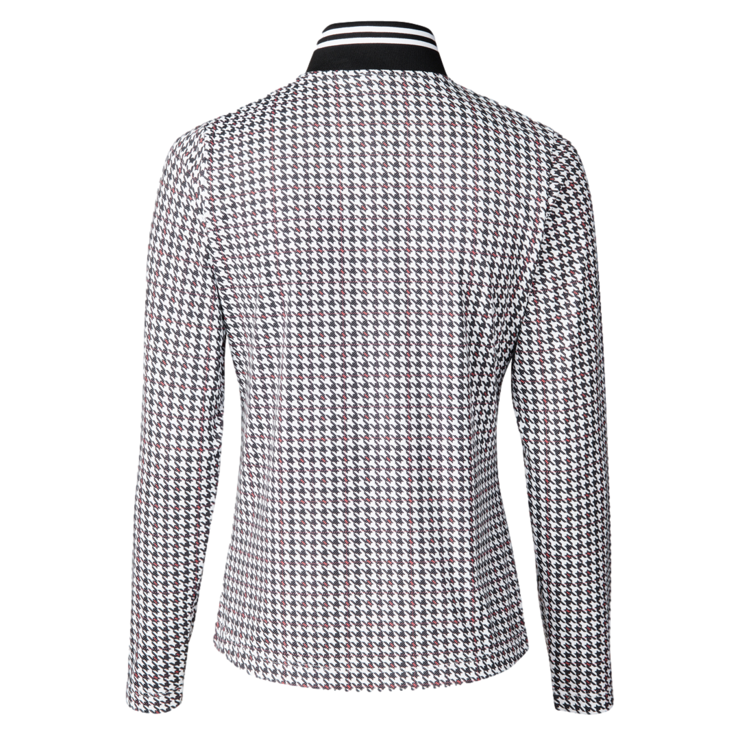 Irregular Check Collection: Fay Houndstooth Quarter Zip Pull Over