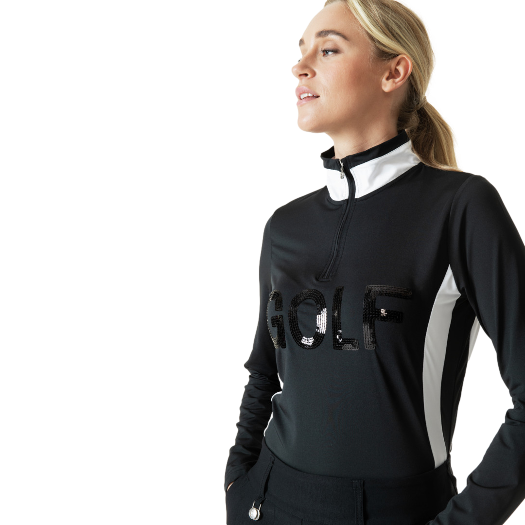 Daily Sports Netty Sequin Golf Motif Quarter Zip Pull Over | PGA