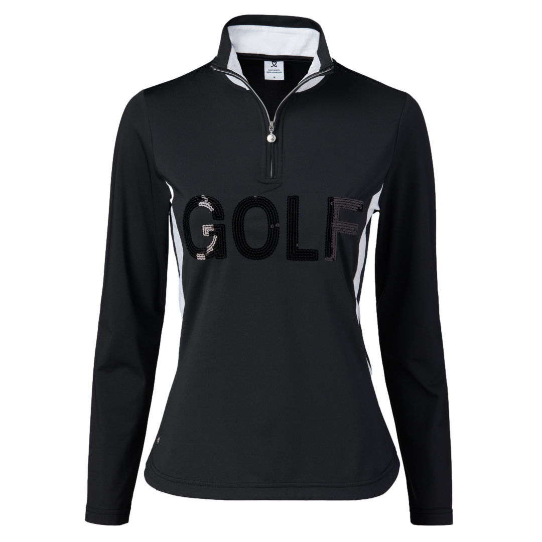【CPG GOLF】 PULL OVER INTERSIA Daily Sports Netty Sequin Golf Motif Quarter Zip Pull Over | PGA