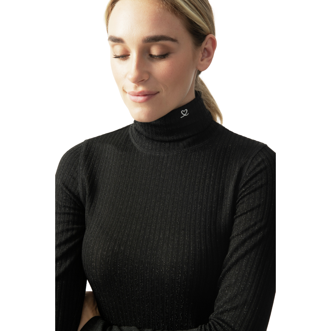 Irregular Check Collection: Glimra Roll Neck Long Sleeve Top