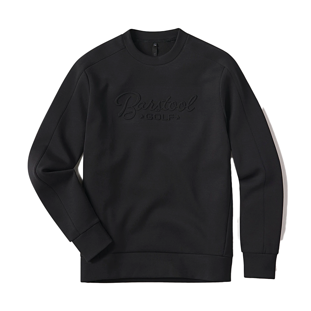 UNRL X Barstool Golf Script Embossed Crewneck Sweatshirt