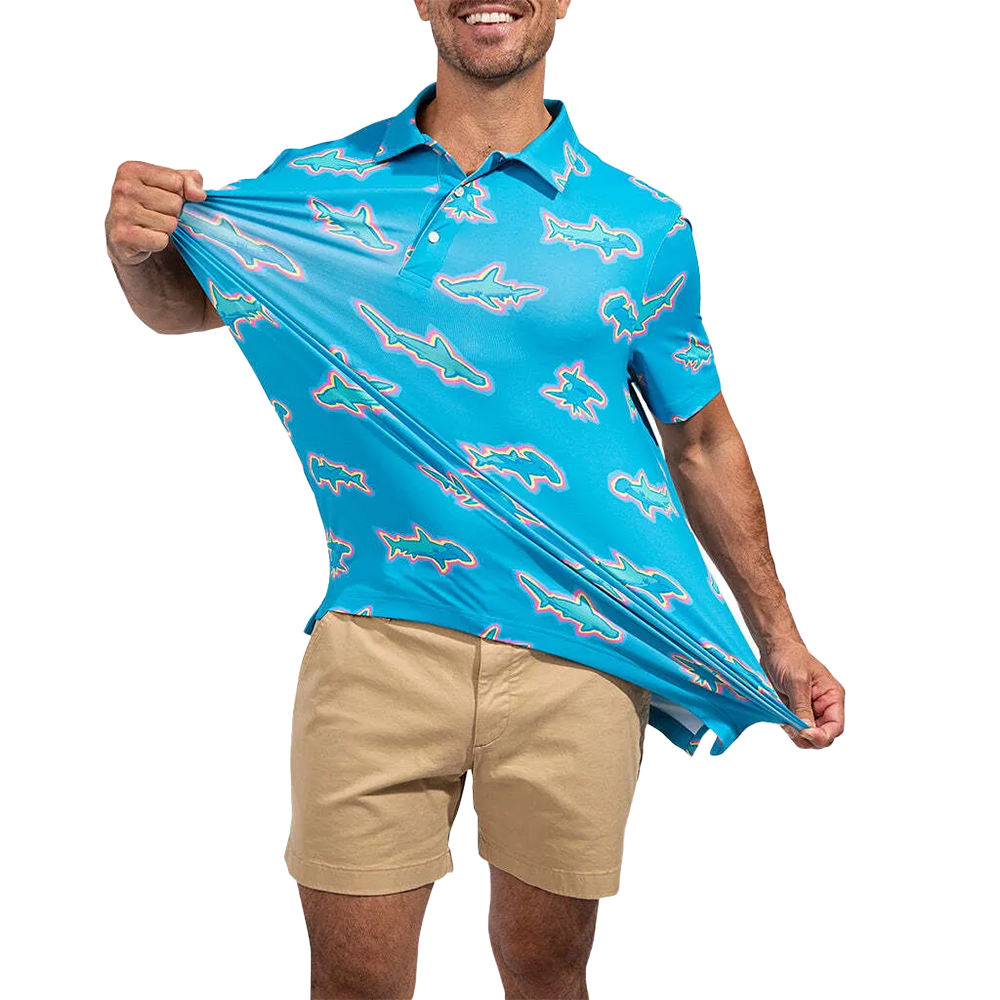 The Shark Spot Performance Men's Short Sleeve Golf Polo Shirt