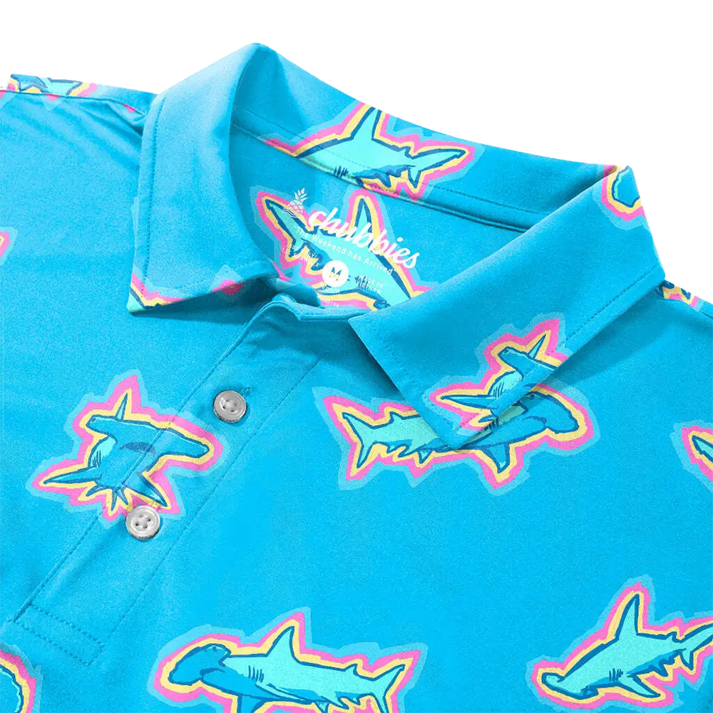 The Shark Spot Performance Men's Short Sleeve Golf Polo Shirt