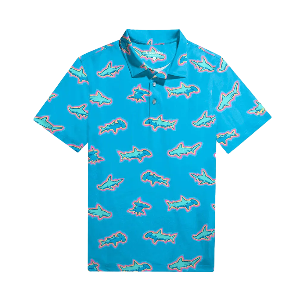 The Shark Spot Performance Men's Short Sleeve Golf Polo Shirt