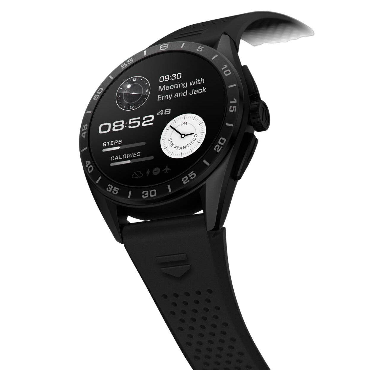 Connected Calibre E4 45MM Titanium Rubber Smartwatch