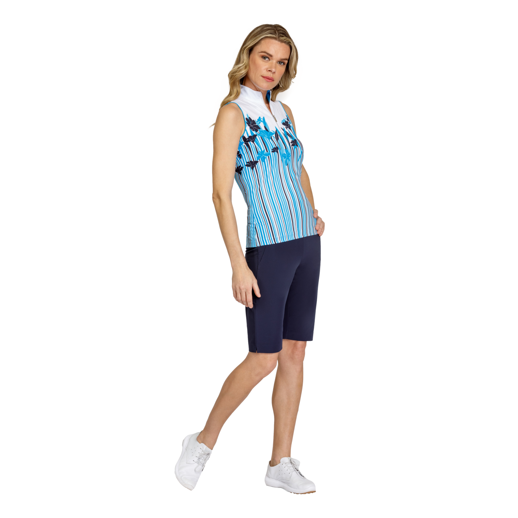 Monarch Floral Fusion Women's Sleeveless Golf Shirt