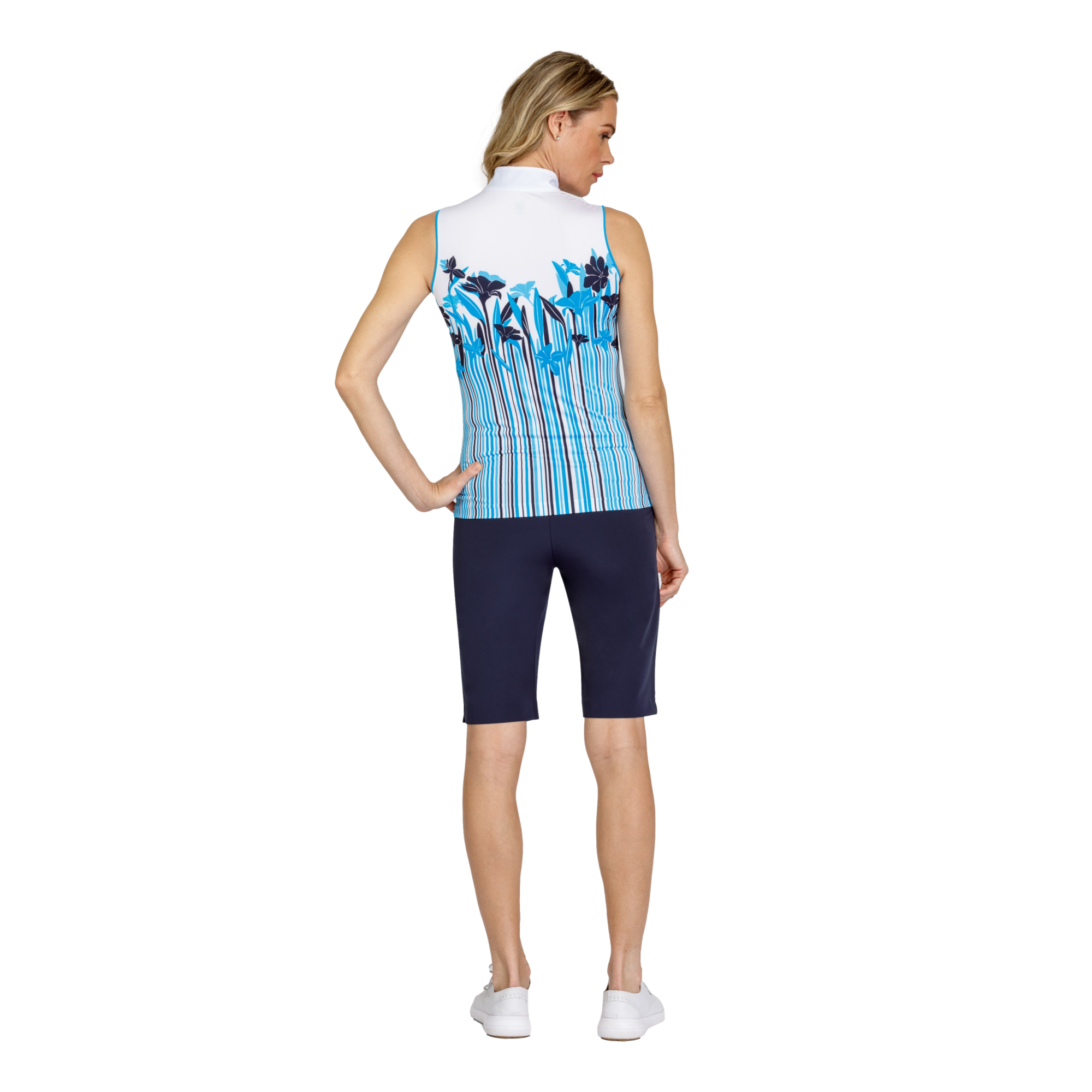 Monarch Floral Fusion Women's Sleeveless Golf Shirt