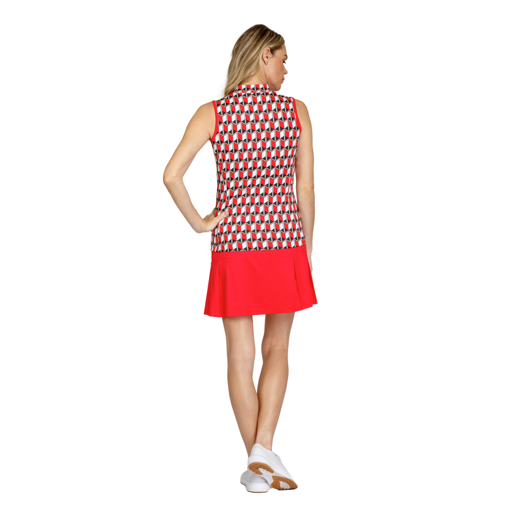 Justiana Santorini Geo Women's Sleeveless Golf Shirt