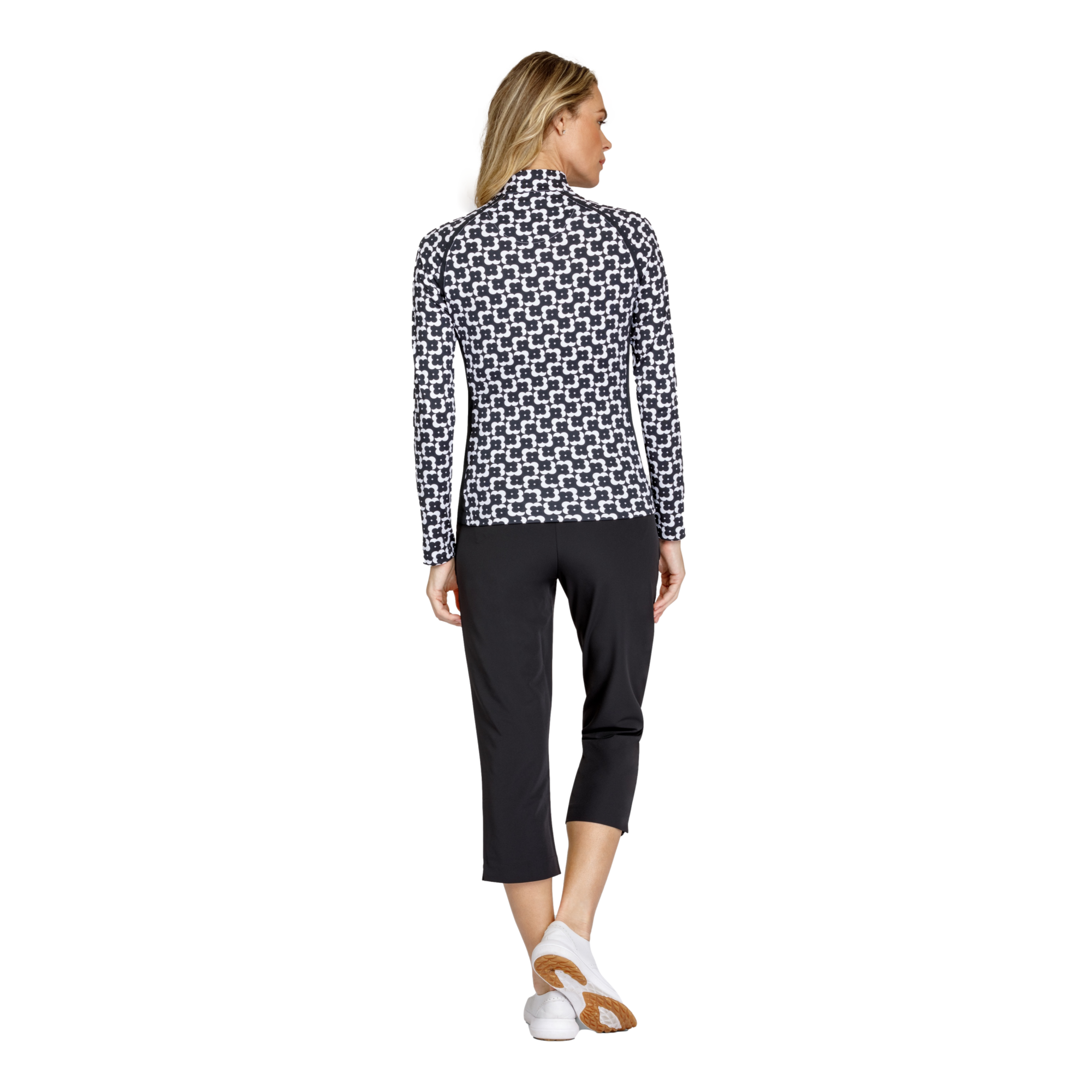 Desert Blooms Collection: Atlantis Mod Flower Print Quarter Zip Top