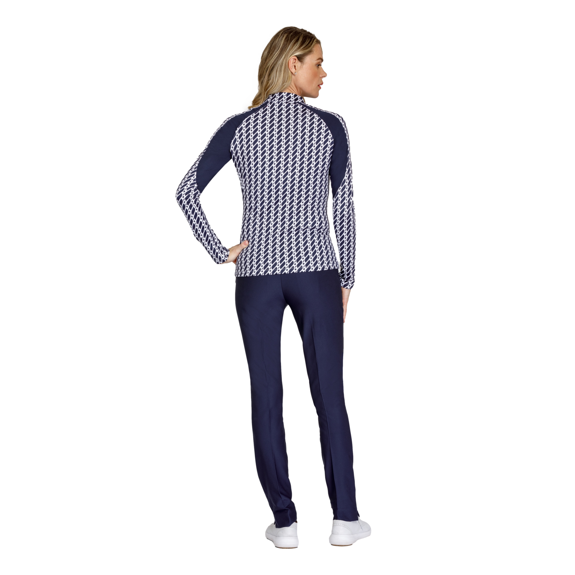Soaring Symphony Collection: Wyatt Cable Geo Print Quarter Zip Top