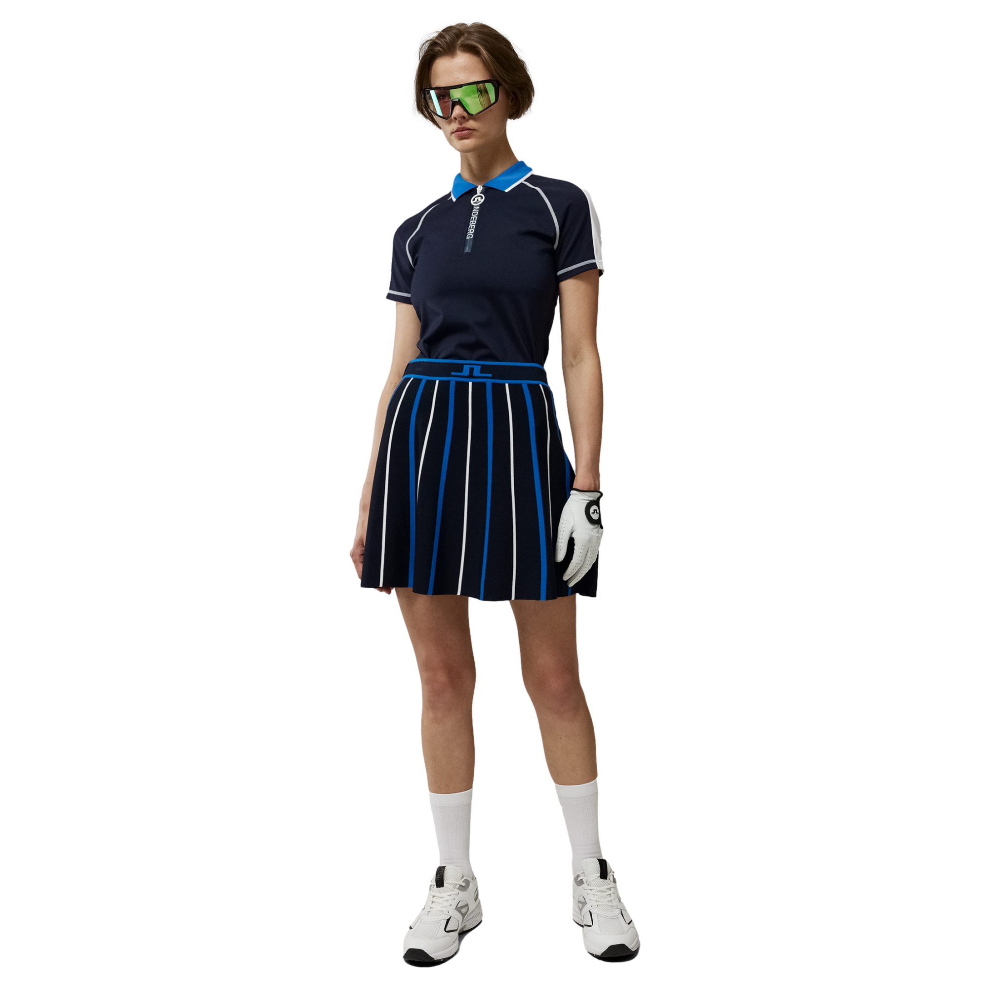 Kourtney Vertical Logo Women's Short Sleeve Golf Polo Shirt