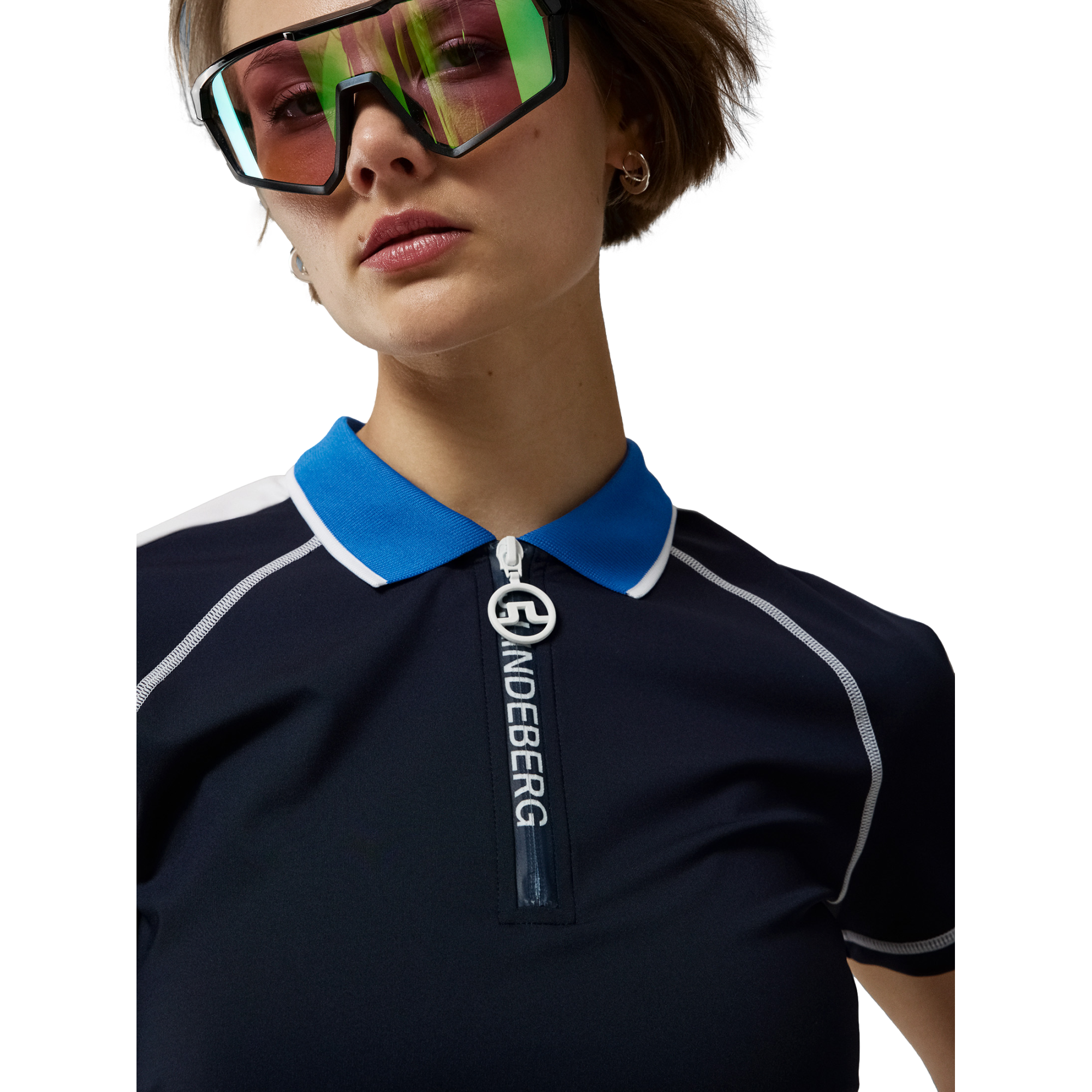 Kourtney Vertical Logo Women's Short Sleeve Golf Polo Shirt