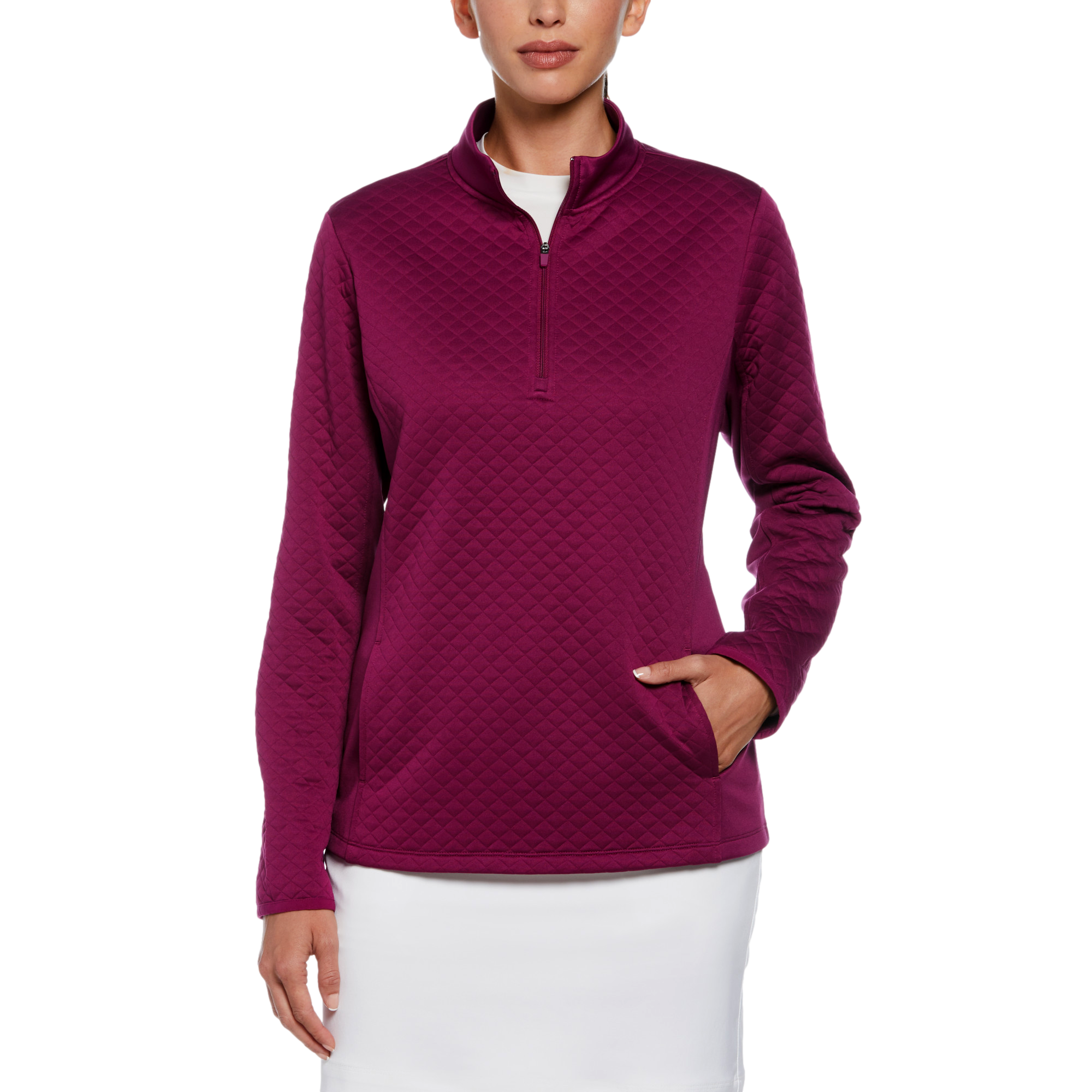 Midweight Quilted Fleece Quarter Zip Pull Over