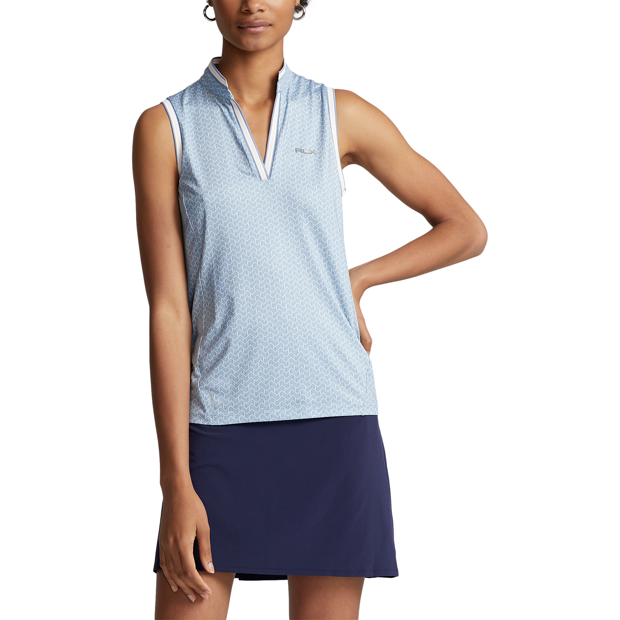 RLX Golf Tailored Fit Sleeveless Piqué Popover Polo Shirt