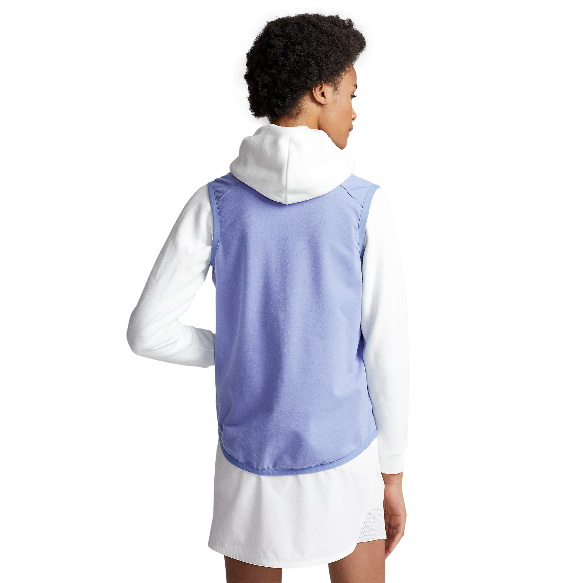 Chevron Front Print French Terry Full-Zip Vest