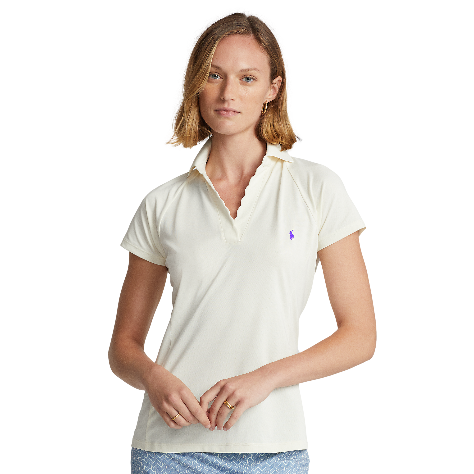 RLX Golf Scalloped Collar Piqué Short Sleeve Polo Shirt | PGA TOUR