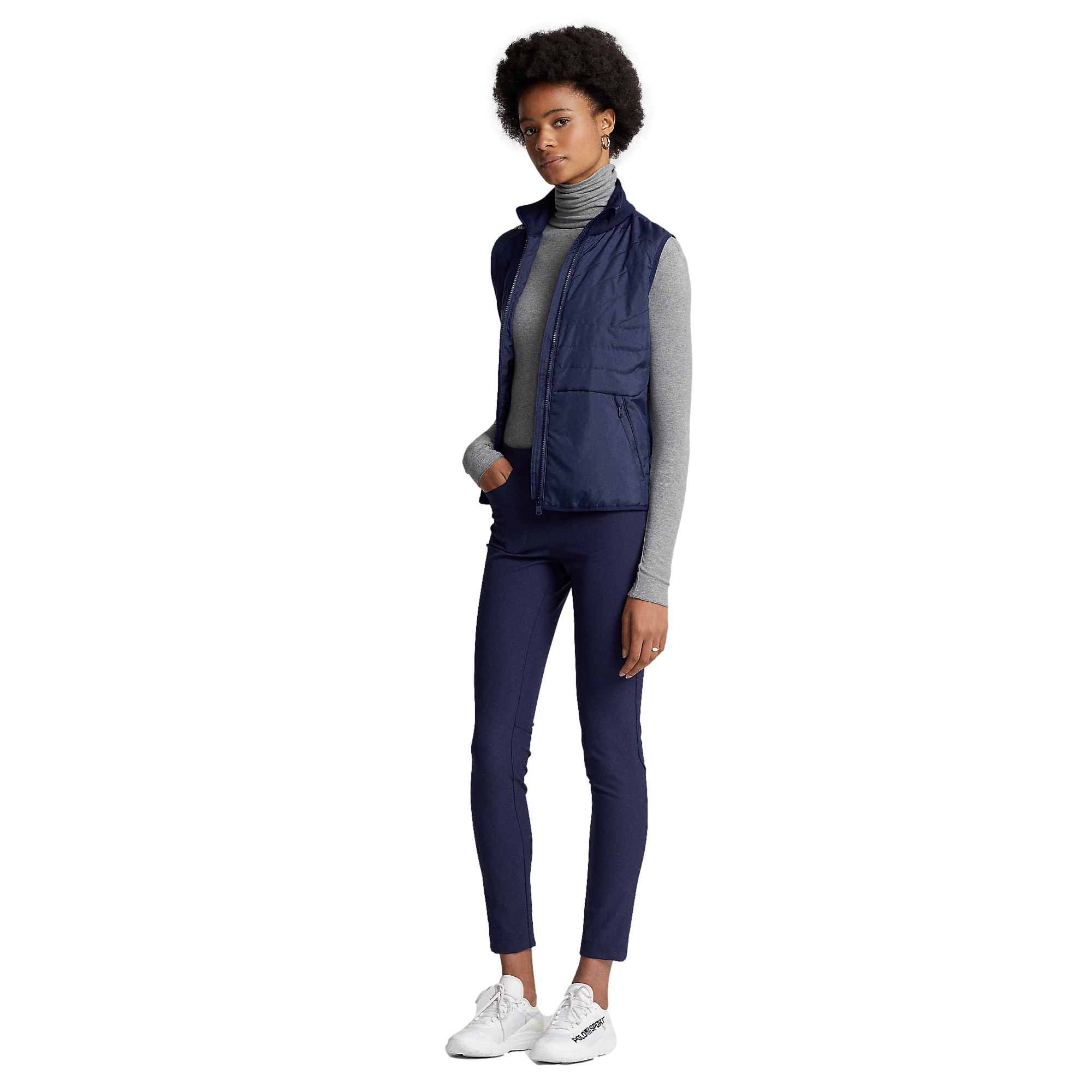 Quilted-Front Coolwool Full-Zip Vest