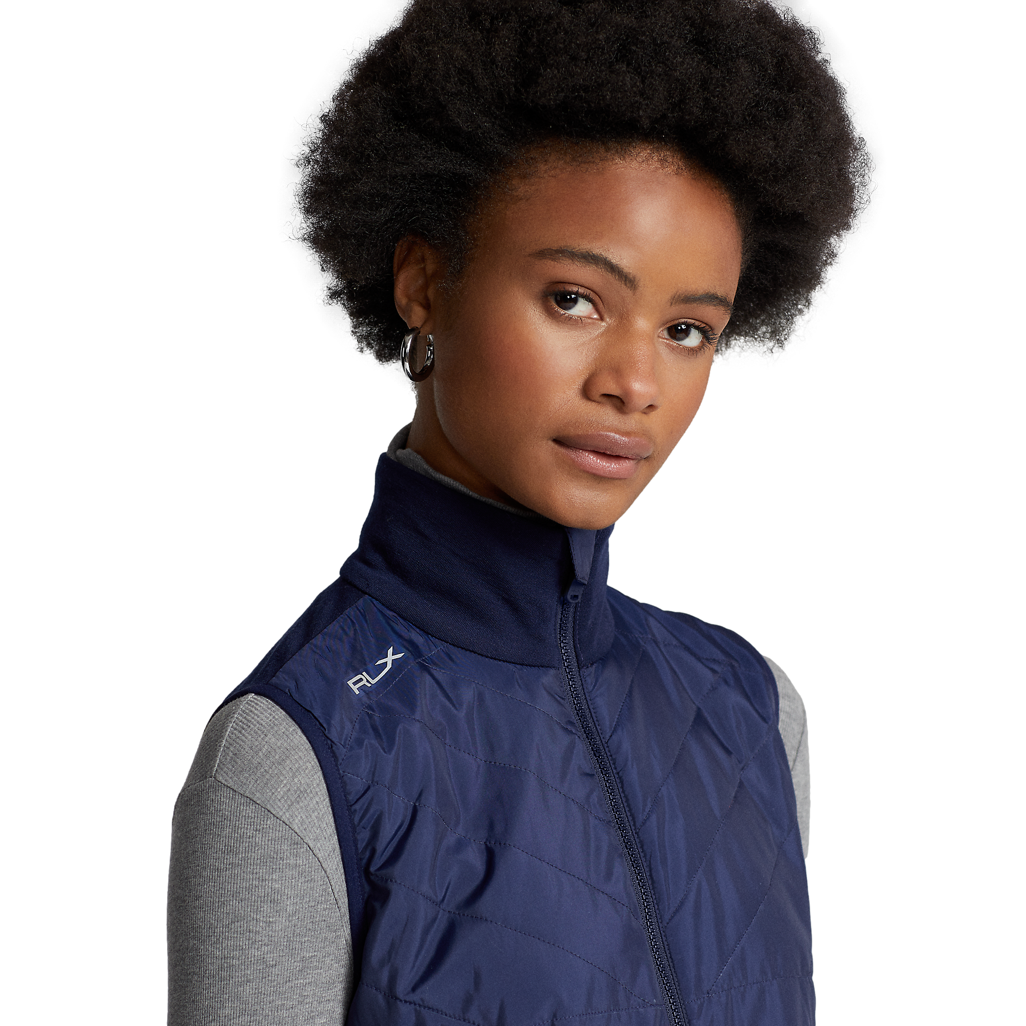 Quilted-Front Coolwool Full-Zip Vest