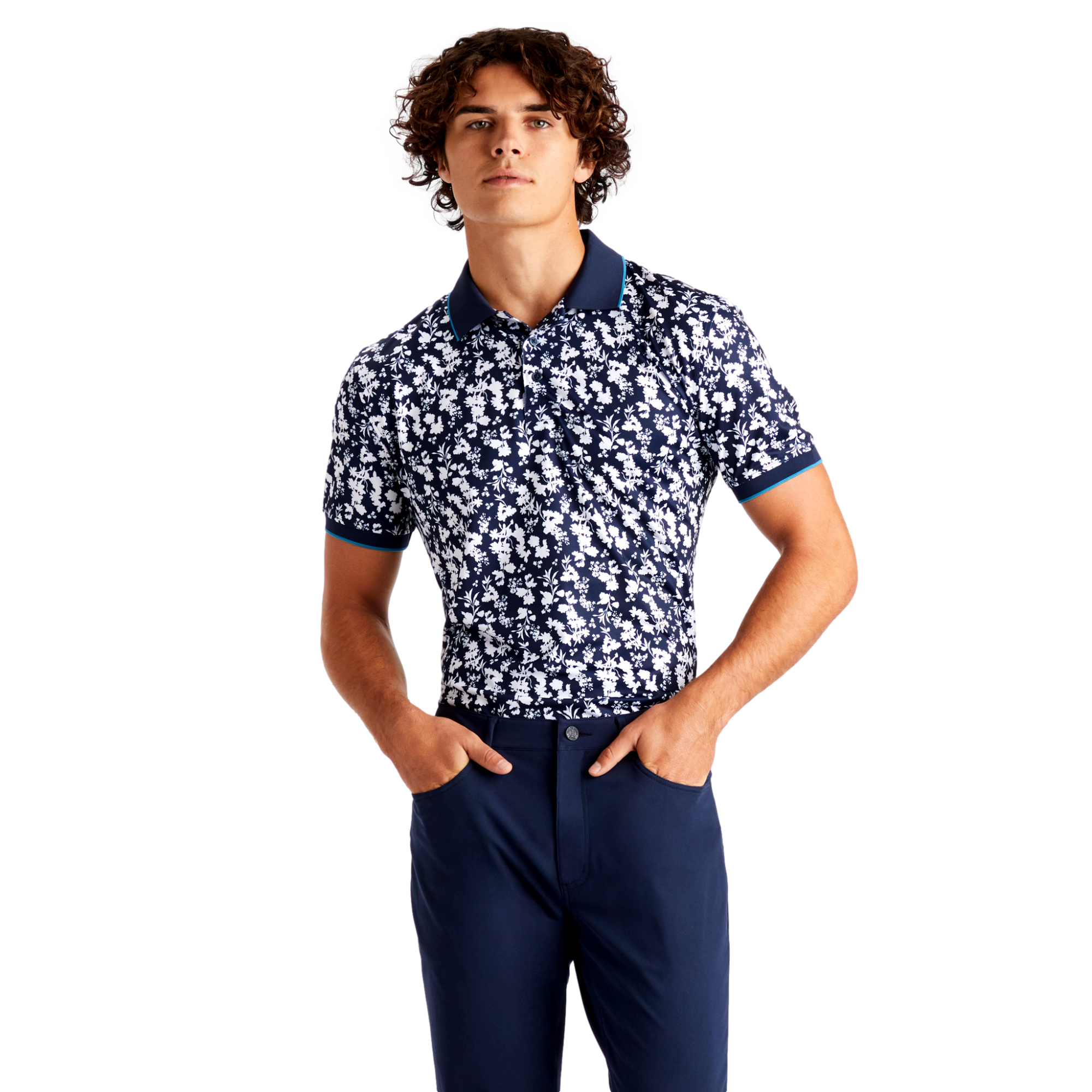 Blossom Men's Short Sleeve Golf Polo Shirt