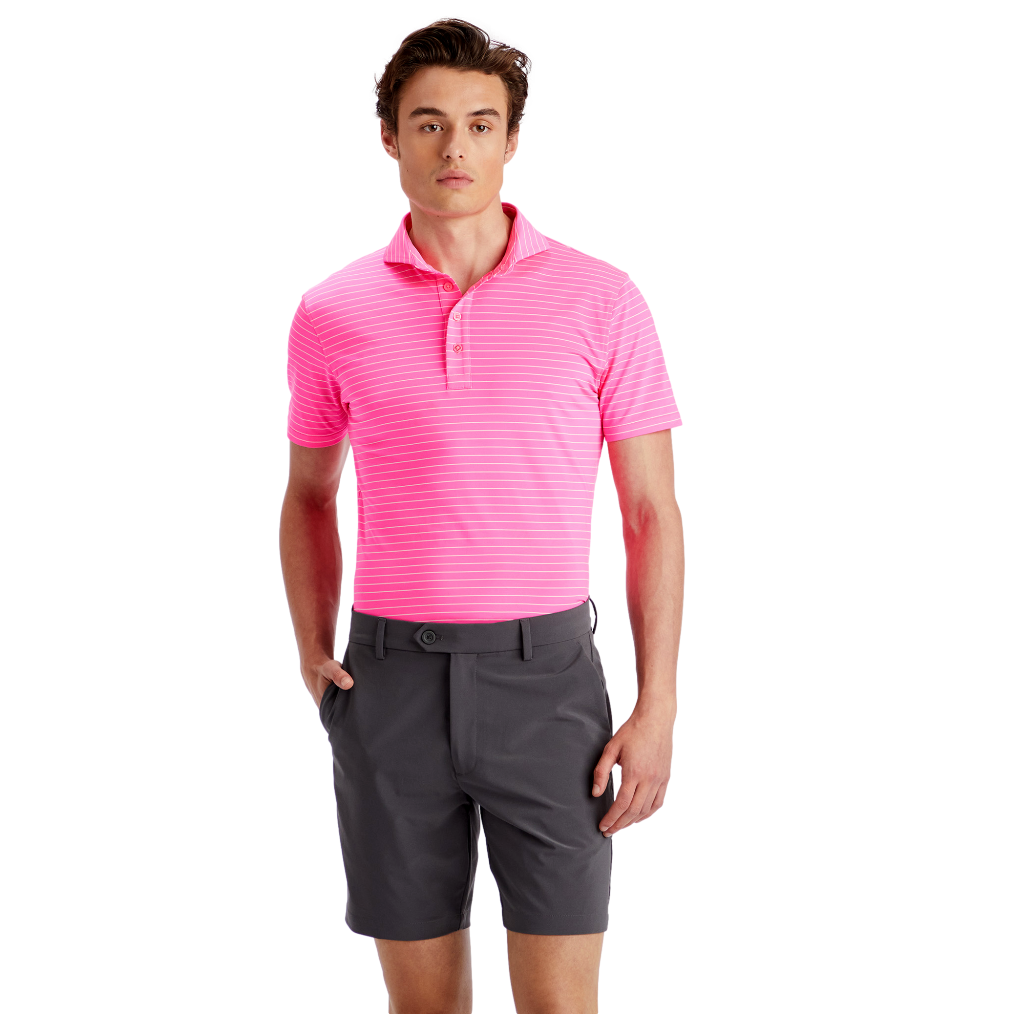 Staple Stripe Men's Short Sleeve Golf Polo Shirt