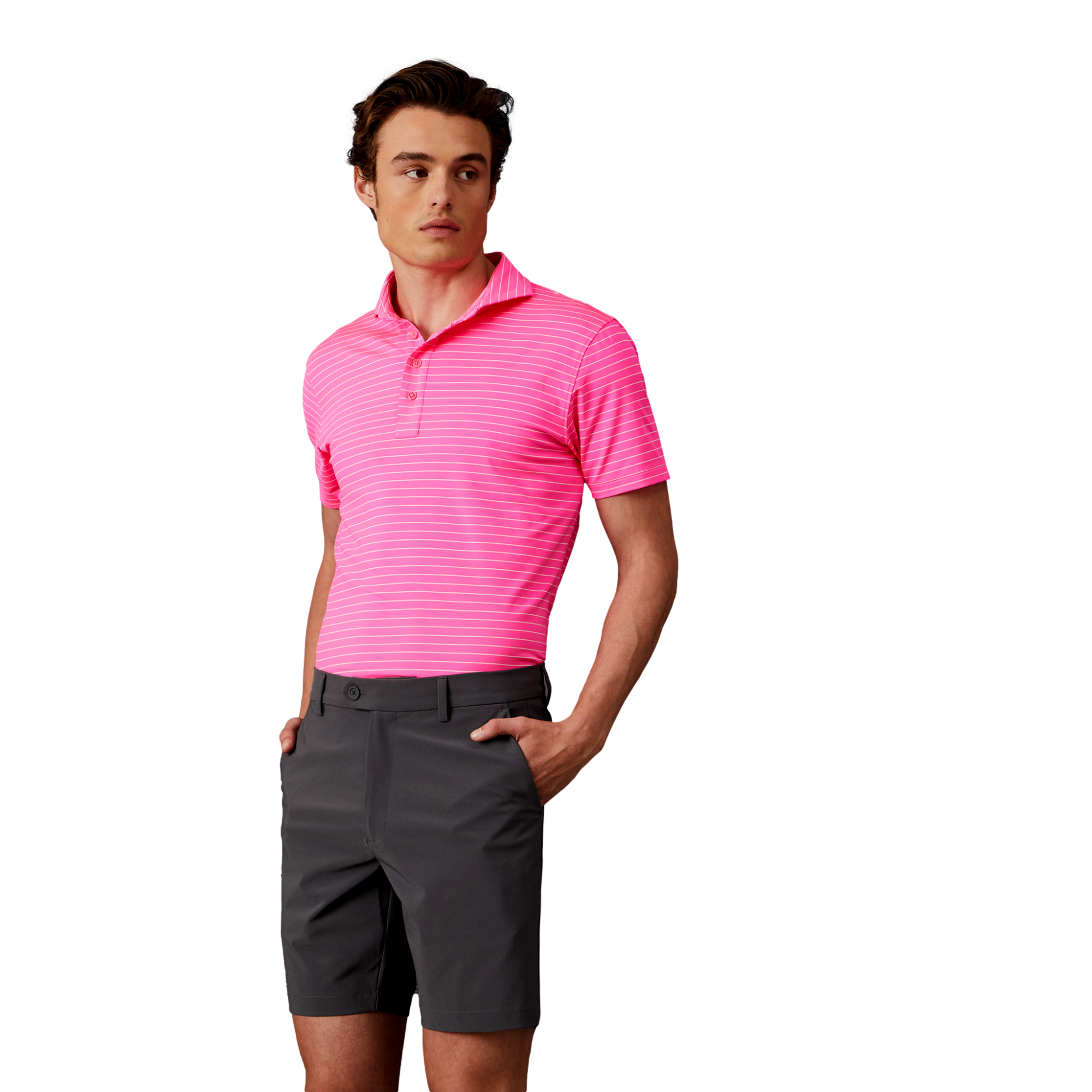 Staple Stripe Men's Short Sleeve Golf Polo Shirt