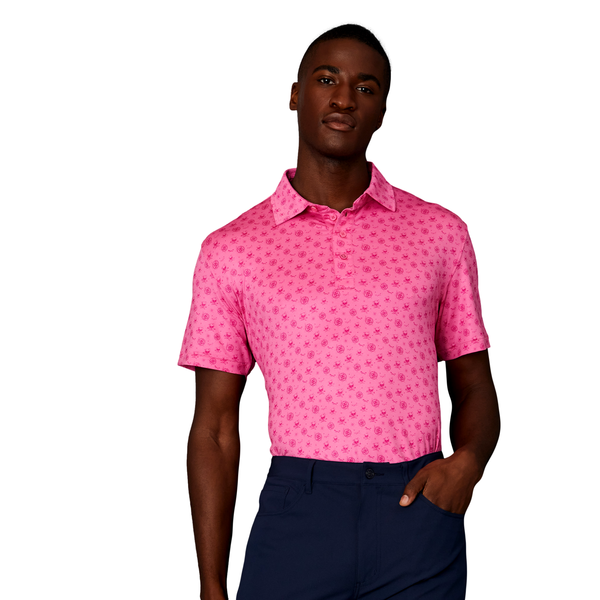 Skull And T's Sketch Men's Short Sleeve Golf Polo Shirt