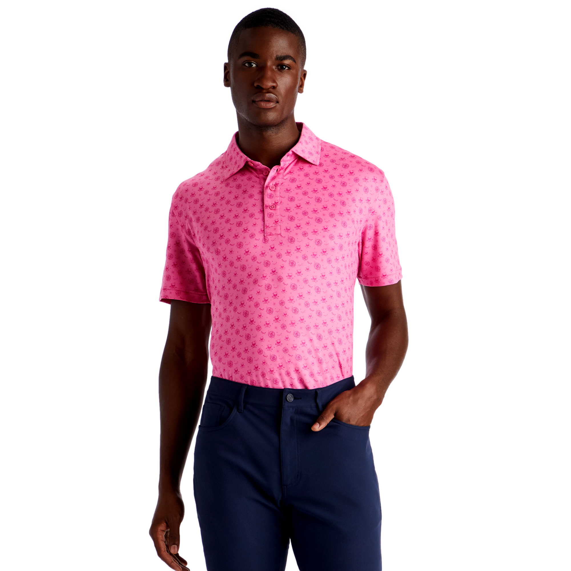 Skull And T's Sketch Men's Short Sleeve Golf Polo Shirt