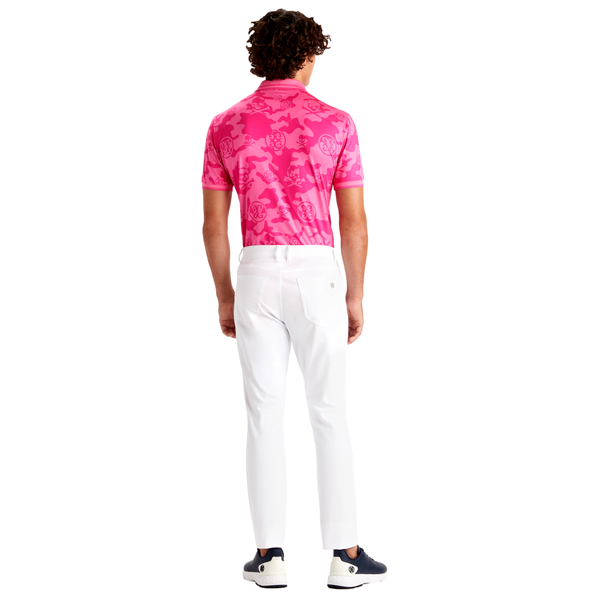 Exploded Icon Camo Men's Short Sleeve Golf Polo Shirt