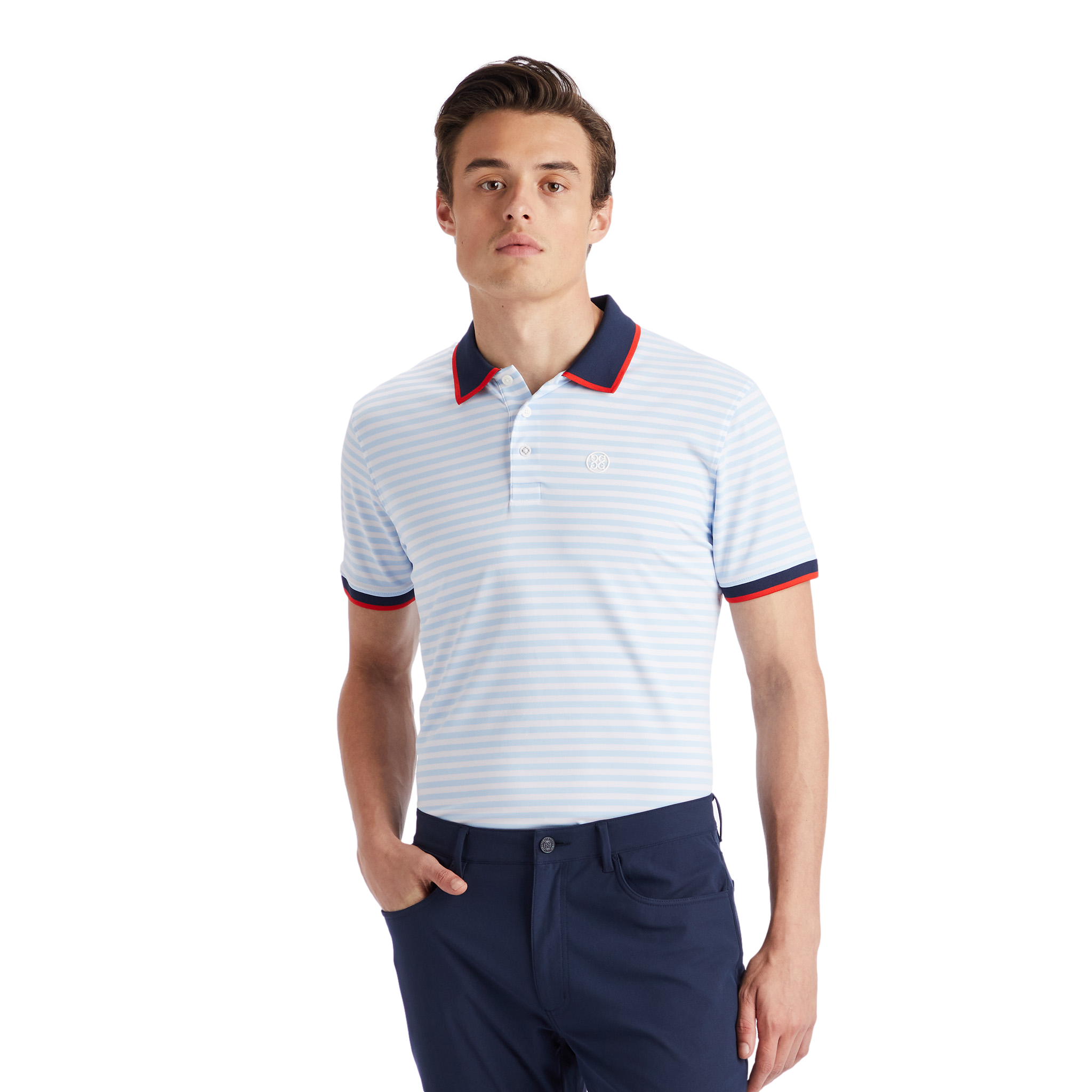 Staple Stripe Men's Short Sleeve Golf Polo Shirt