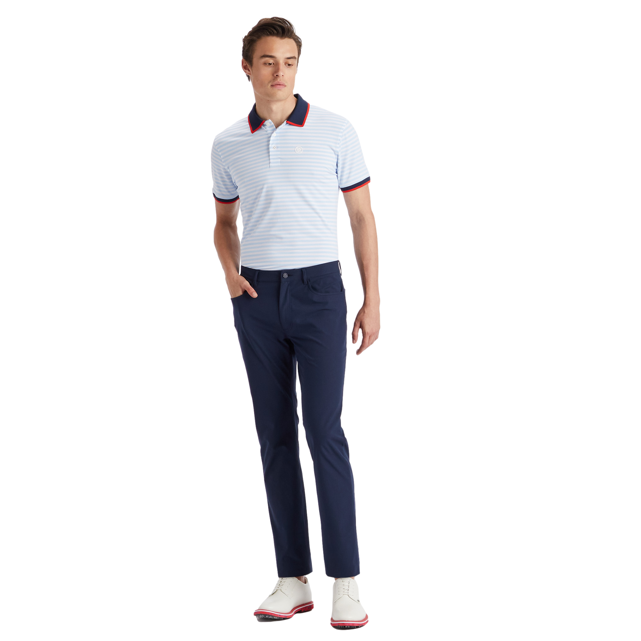 Staple Stripe Men's Short Sleeve Golf Polo Shirt