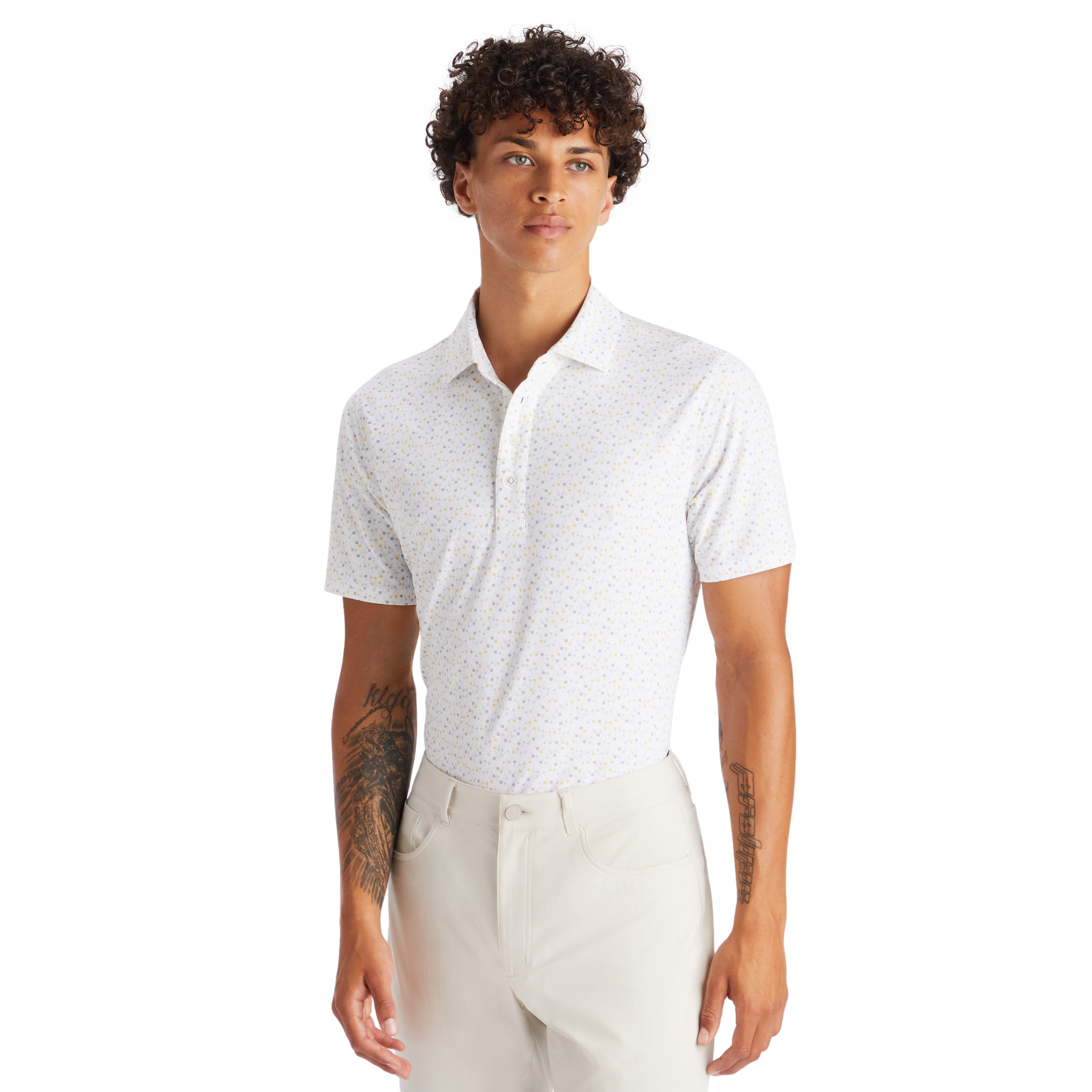 Aye Papi Tech Piqué Slim Fit Men's Short Sleeve Golf Polo Shirt