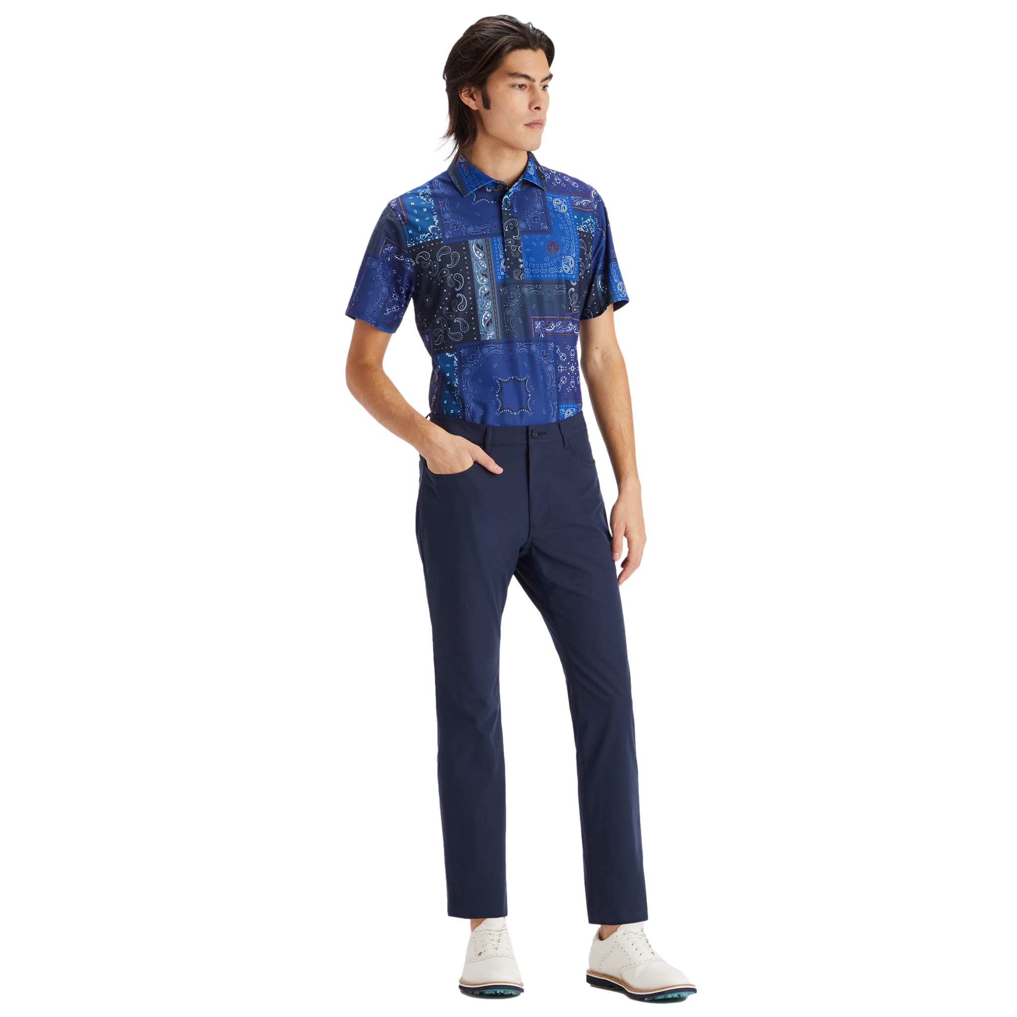 Bandana Tech Piqu&eacute; Slim Fit Men's Short Sleeve Golf Polo Shirt