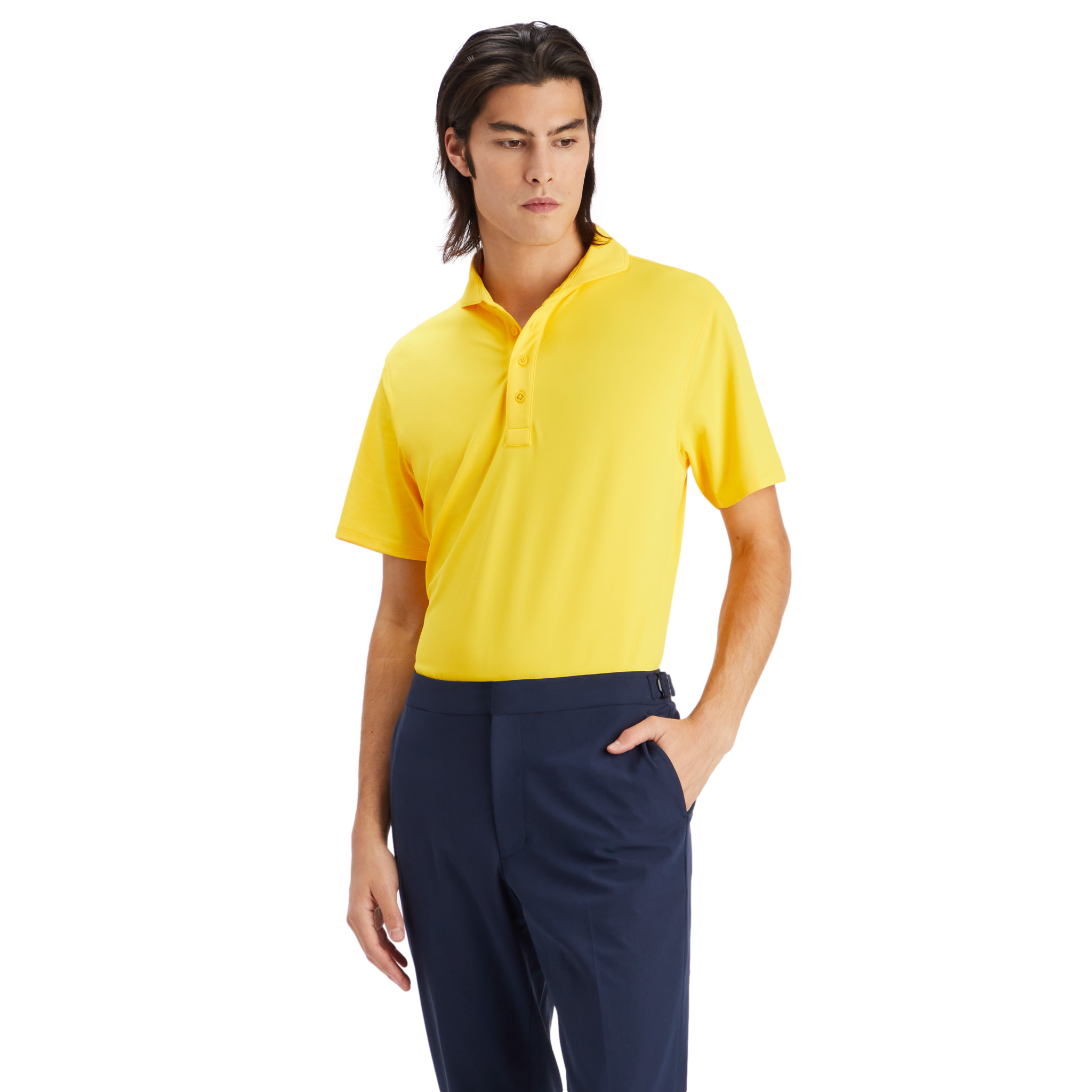 Essential Modern Spread Collar Tech Piqué Slim Fit Polo