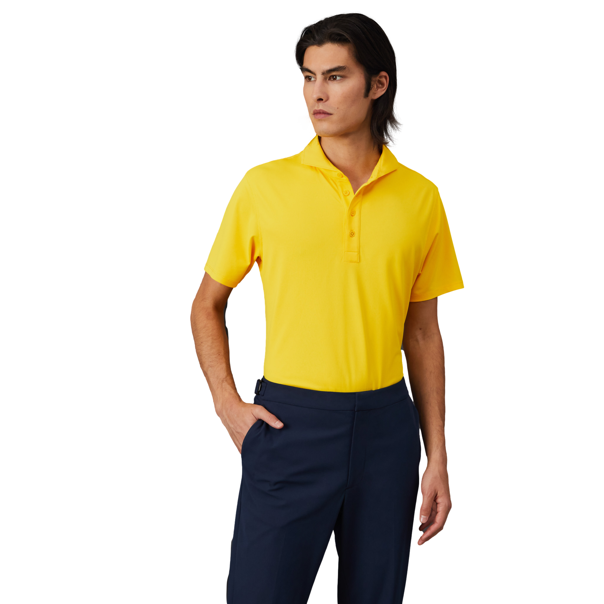 Essential Modern Spread Collar Tech Piqué Slim Fit Polo