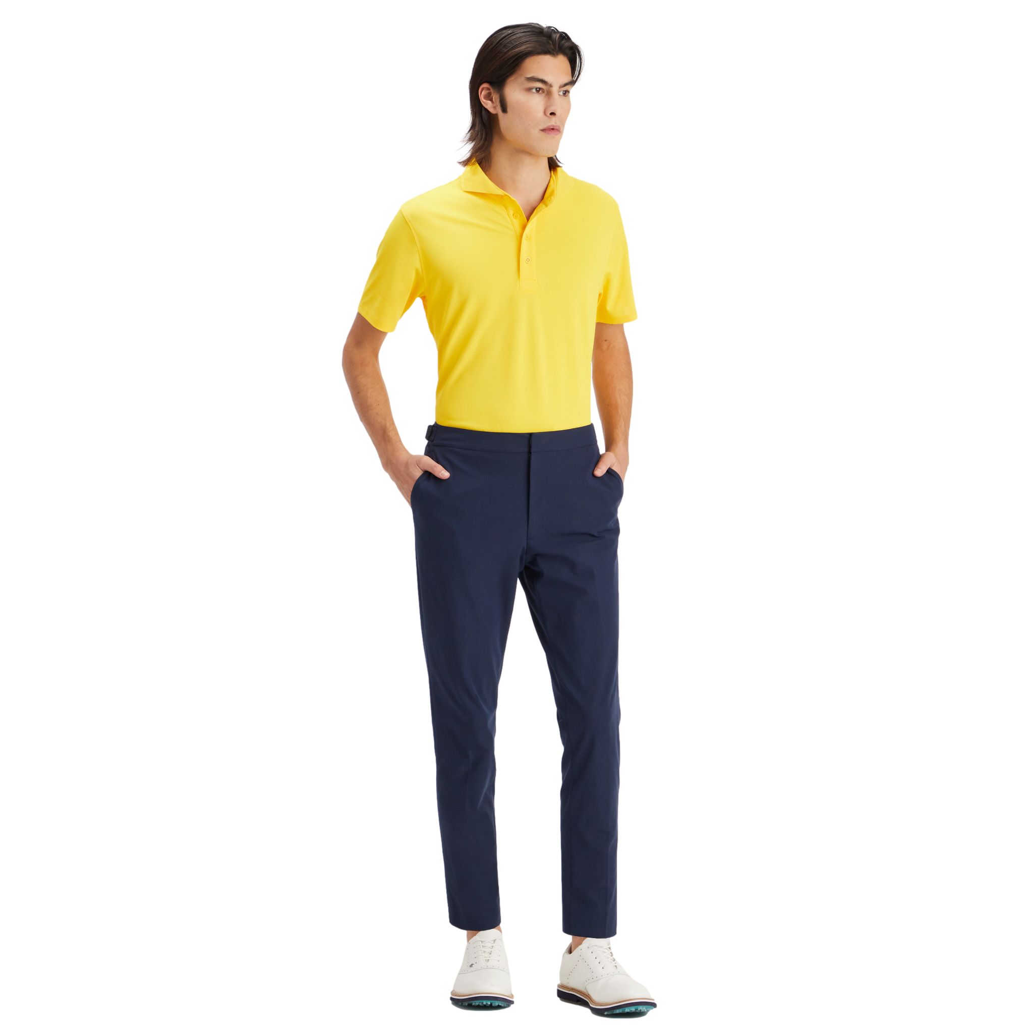 Essential Modern Spread Collar Tech Piqué Slim Fit Polo