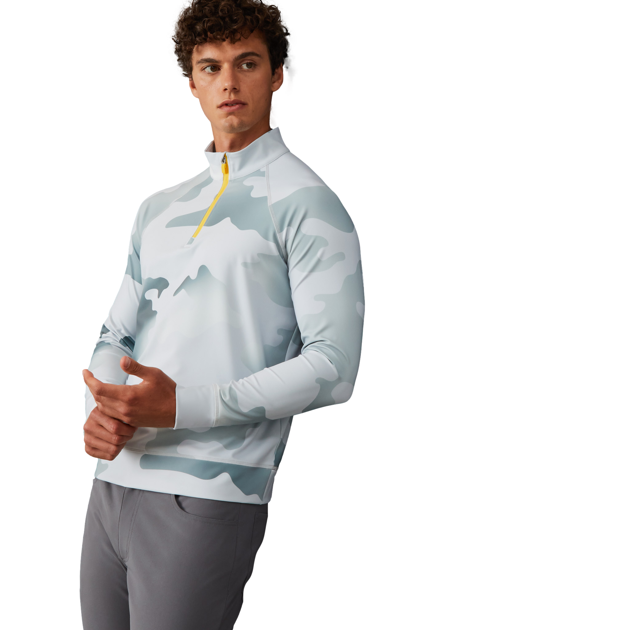 Gradient Camo Qtr-Zip Mid-Layer