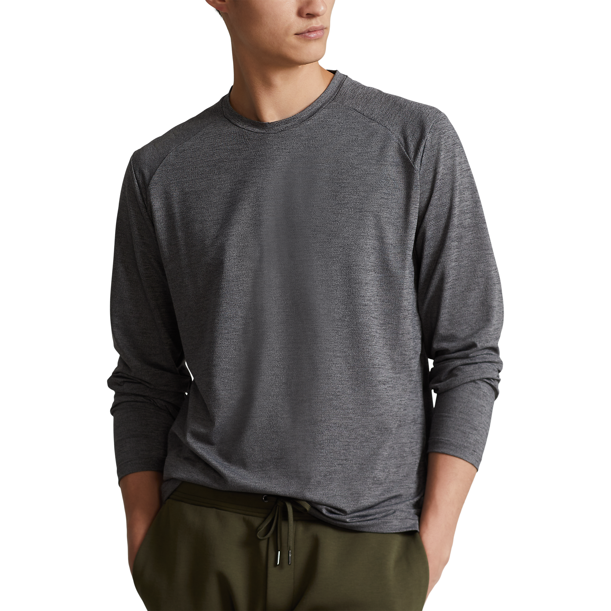 Classic Fit Stretch Micro-Mesh Long Sleeve T-Shirt