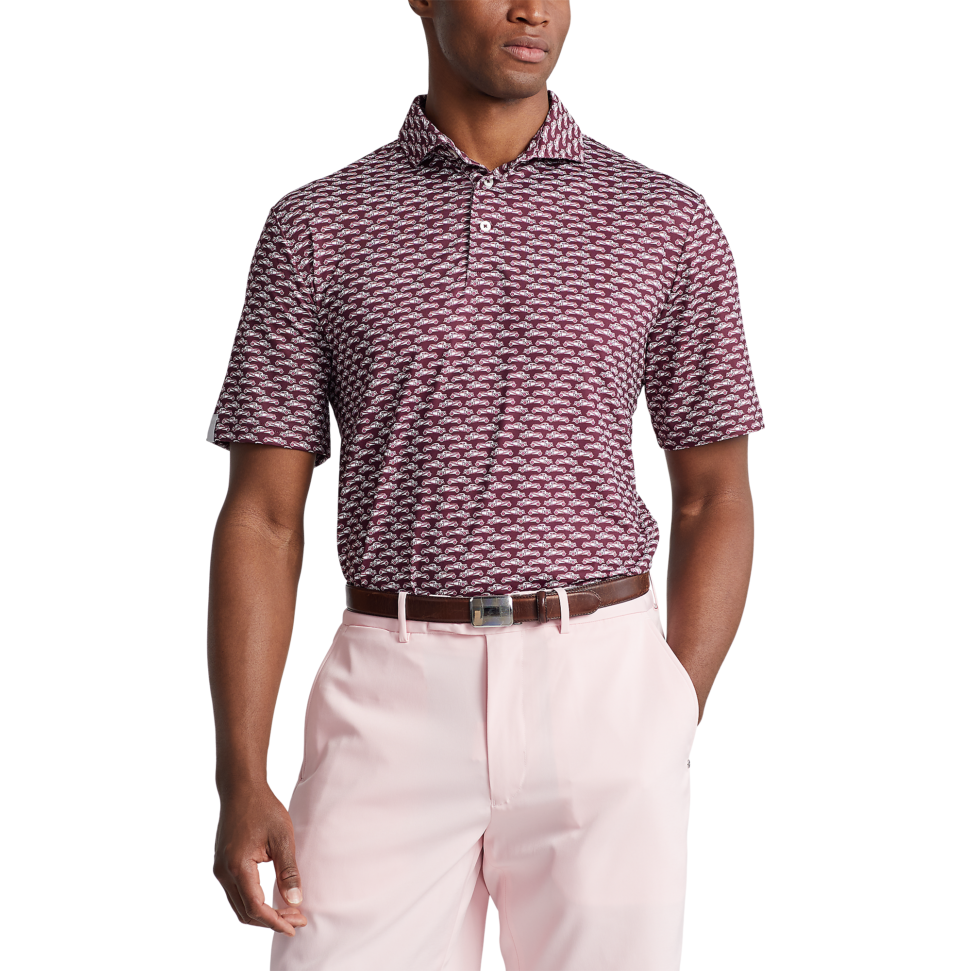 Classic Fit Performance Print Men's Short Sleeve Golf Polo Shirt