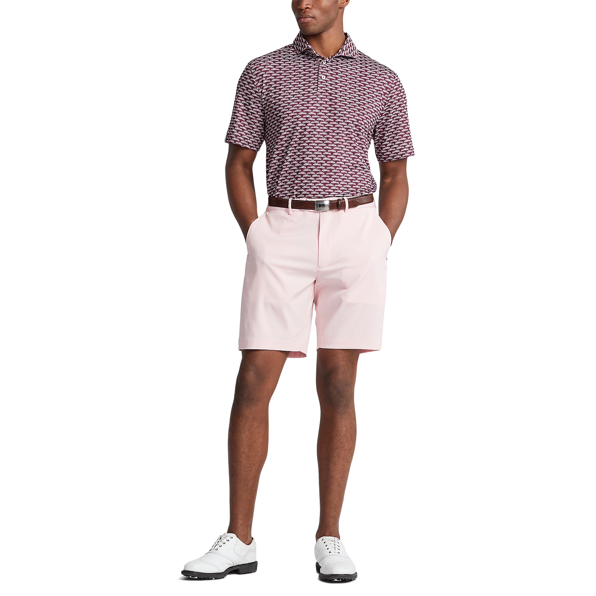 Classic Fit Performance Print Men's Short Sleeve Golf Polo Shirt
