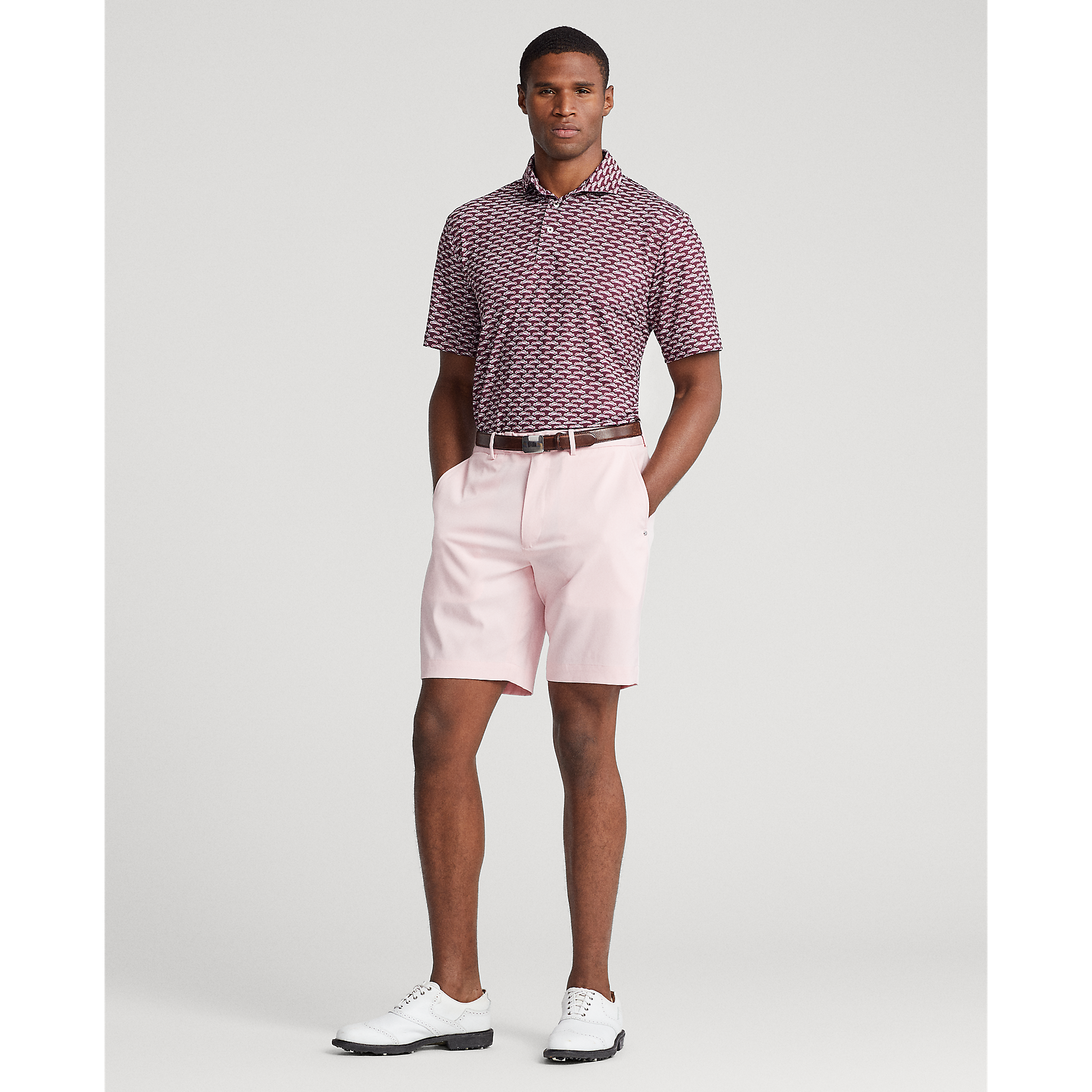 Classic Fit Performance Print Men's Short Sleeve Golf Polo Shirt