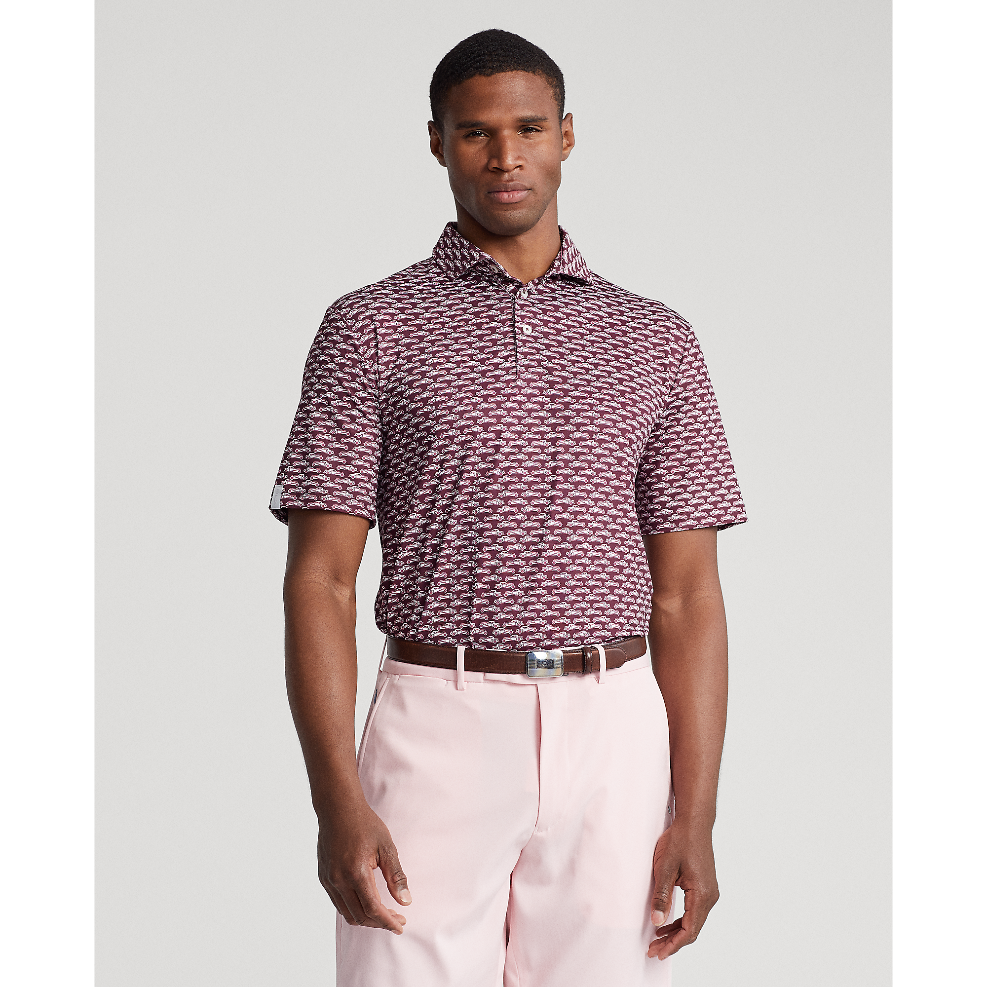 Classic Fit Performance Print Men's Short Sleeve Golf Polo Shirt