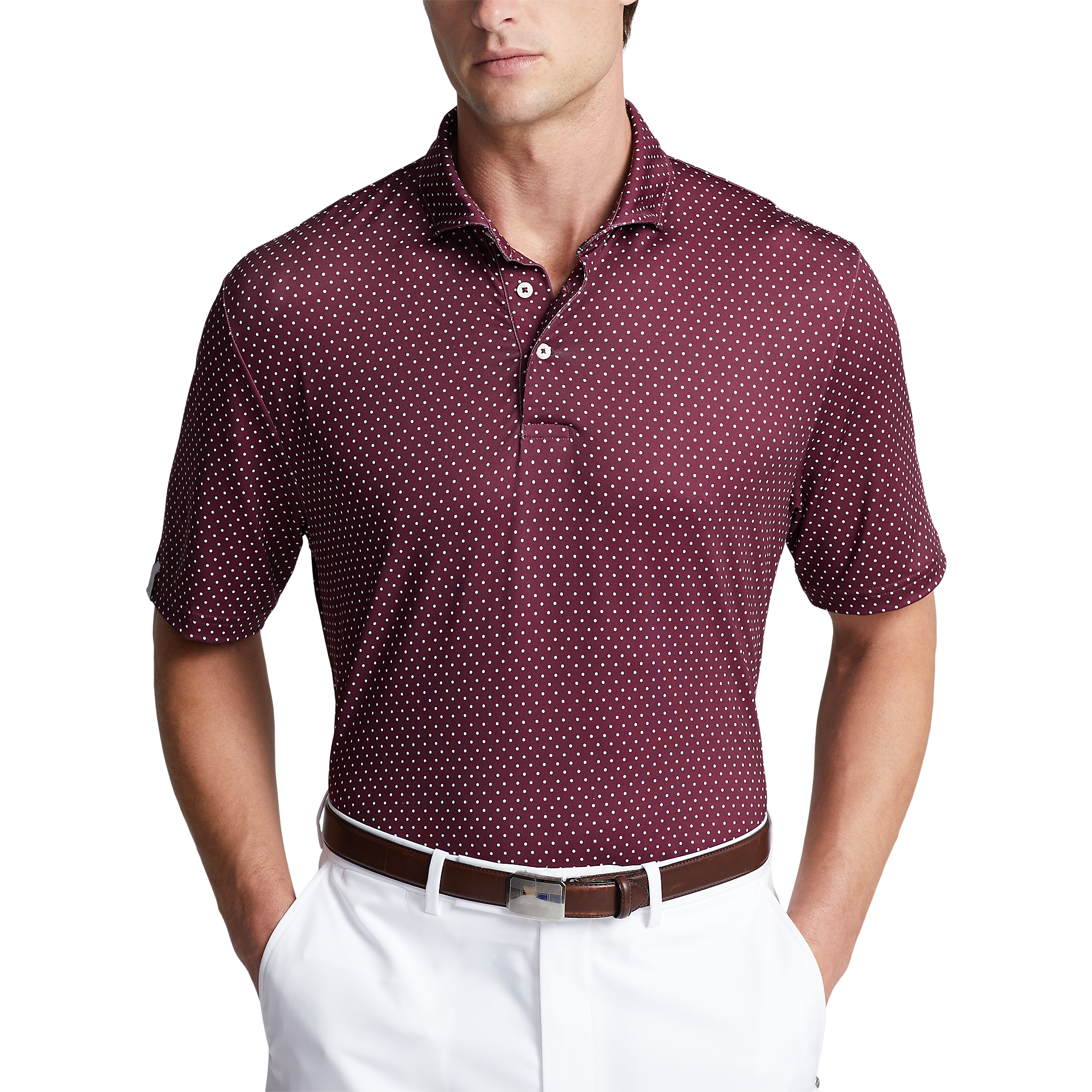 Classic Fit Performance Print Men's Short Sleeve Golf Polo Shirt