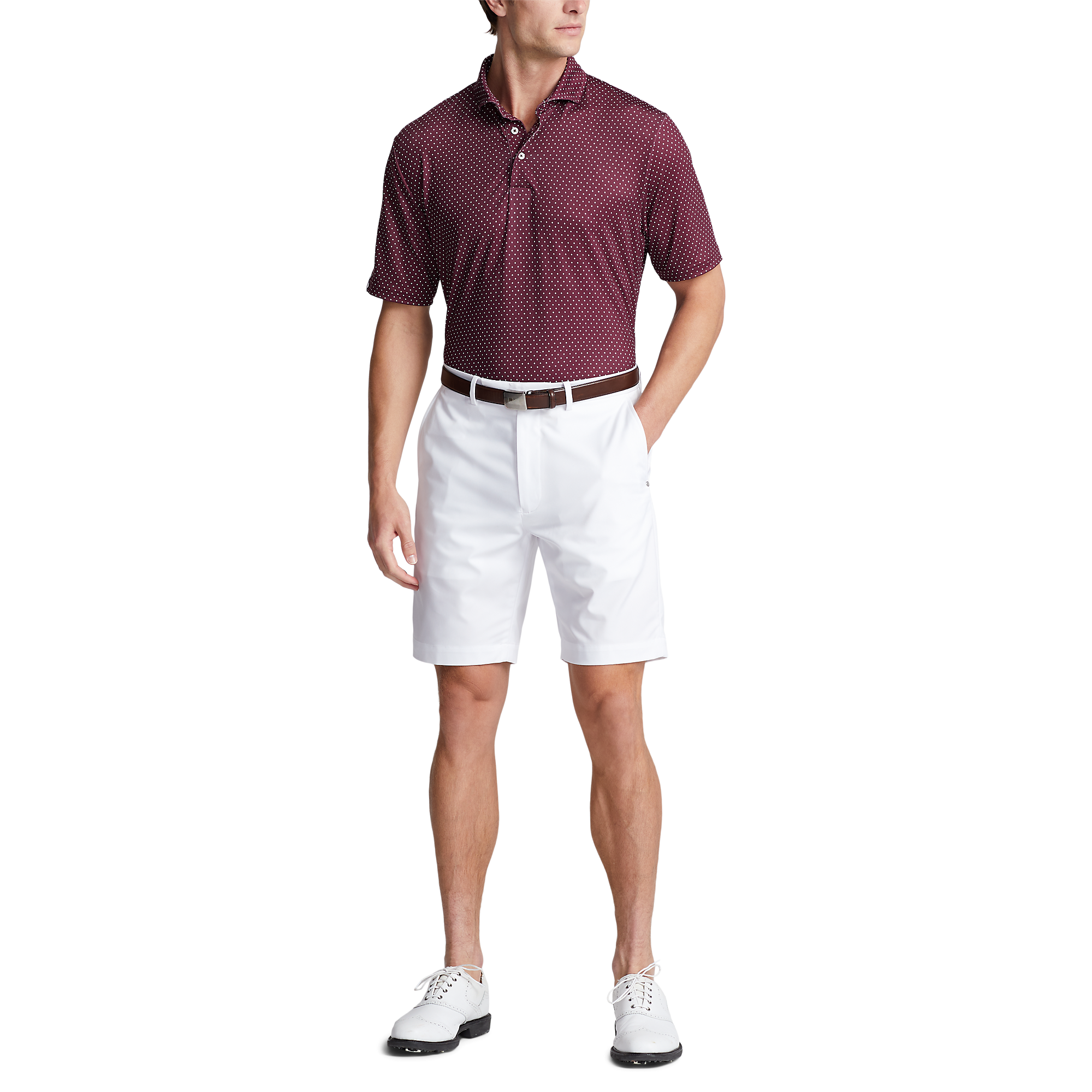 Classic Fit Performance Print Men's Short Sleeve Golf Polo Shirt