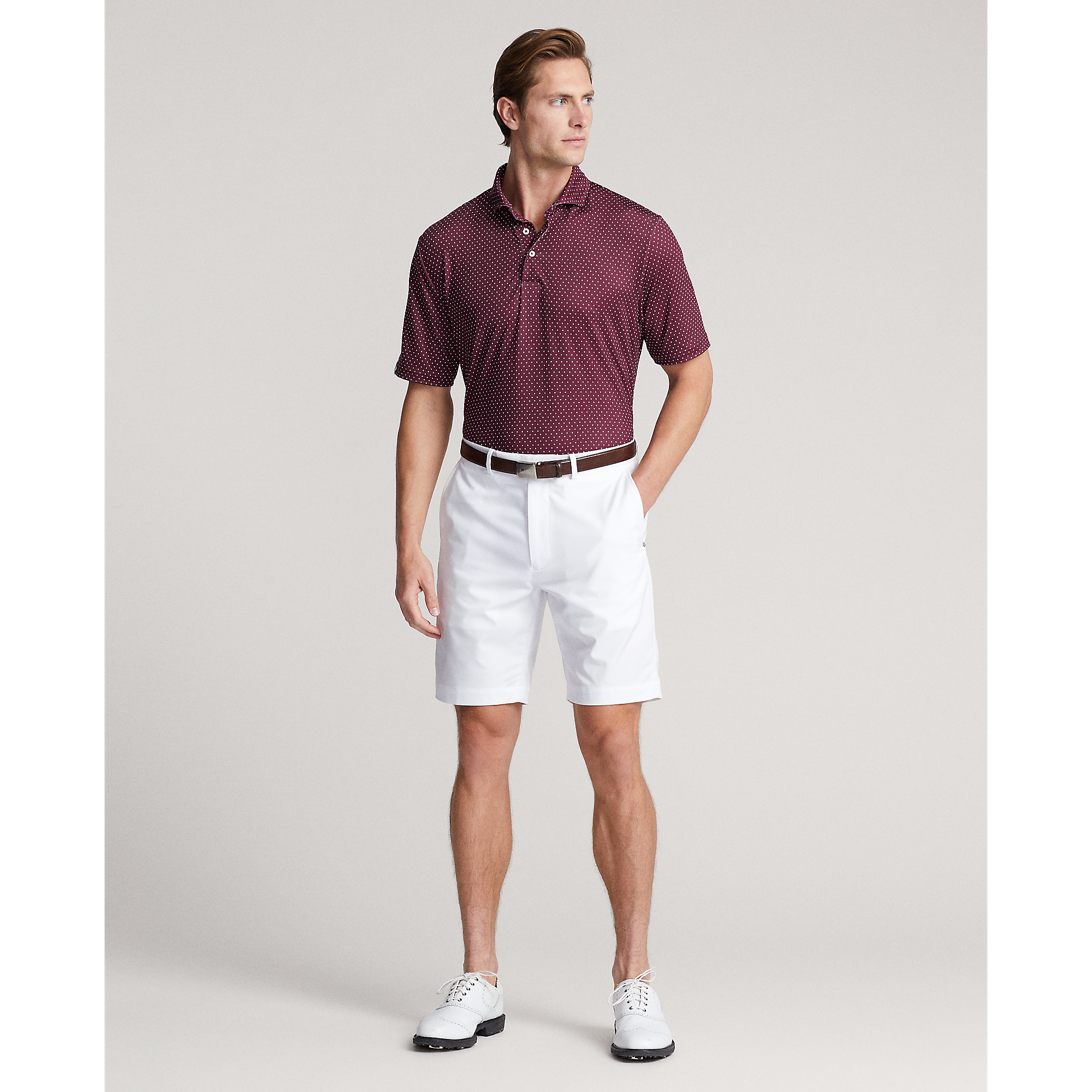Classic Fit Performance Print Men's Short Sleeve Golf Polo Shirt